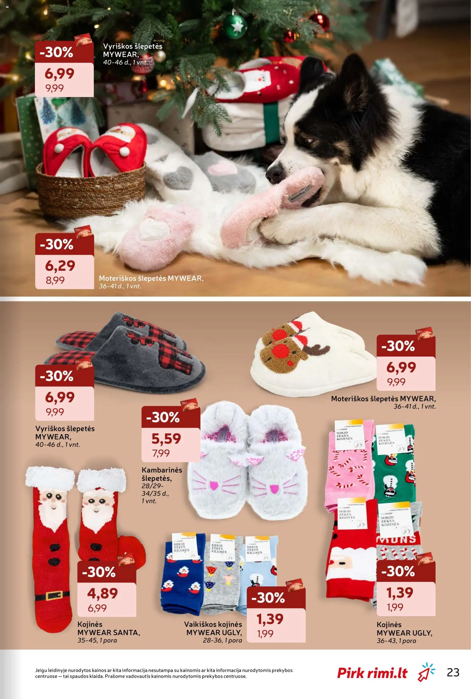 Rimi akcijos nuo 18.11.2025 | Puslapis: 23 | Prekių: Kojinės, Šlepetės
