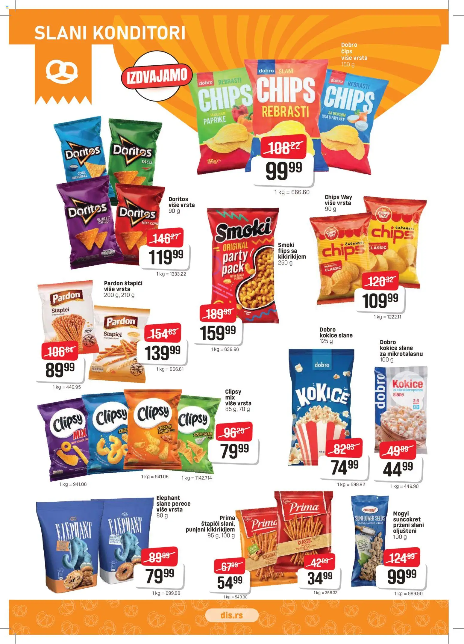 DIS katalog - važi od 26.03.2026 | Strana: 12 | Proizvode: Čips, Smoki, Kikiriki, Doritos