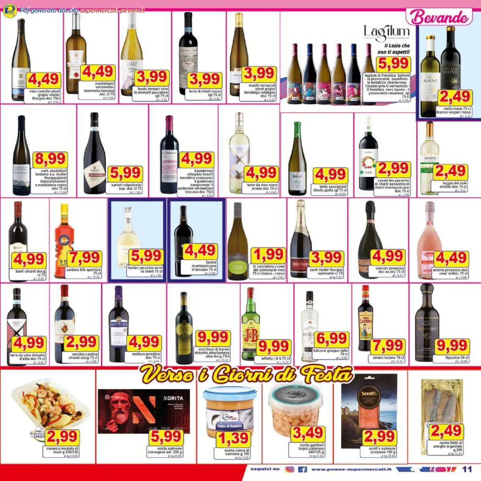 Volantino Pewex del 27.11.2025 | Pagina: 11 | Prodotti: Gamberi, Insalata, Grappa, Amaro