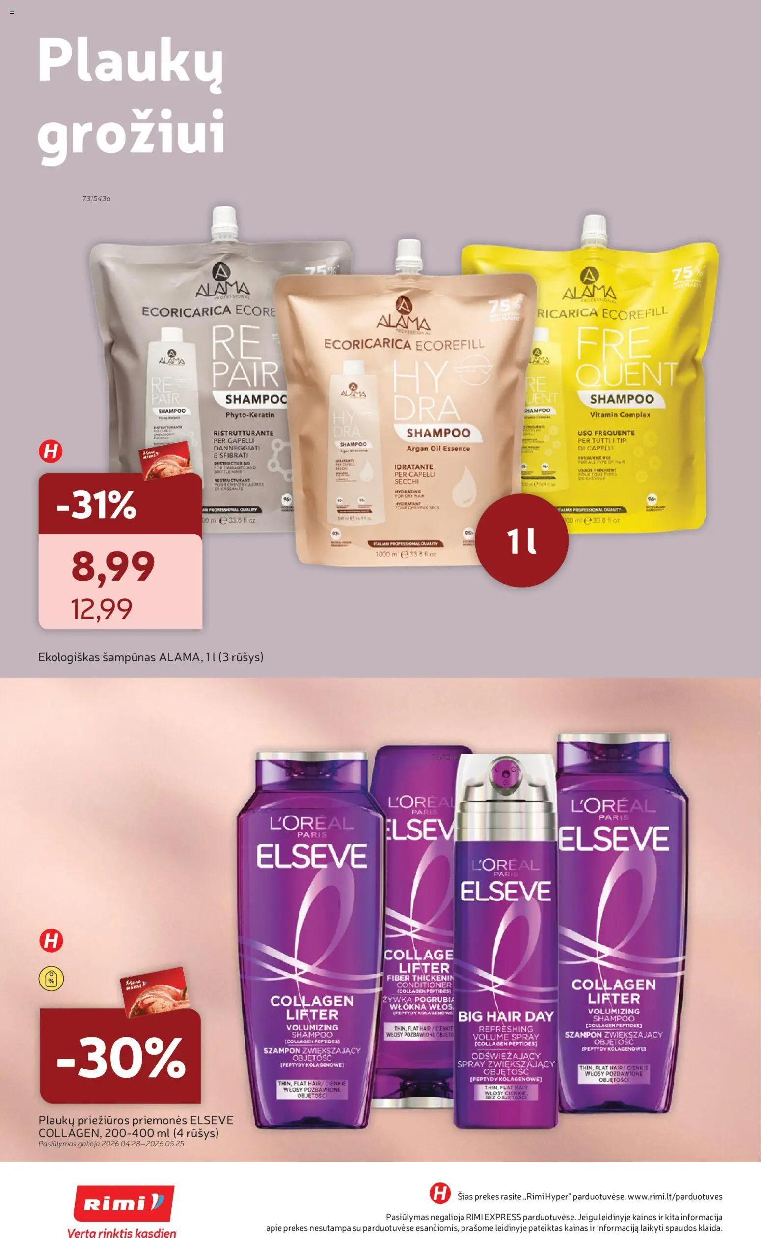 Rimi akcijos nuo 28.04.2026 | Puslapis: 2 | Prekių: Šampūnas