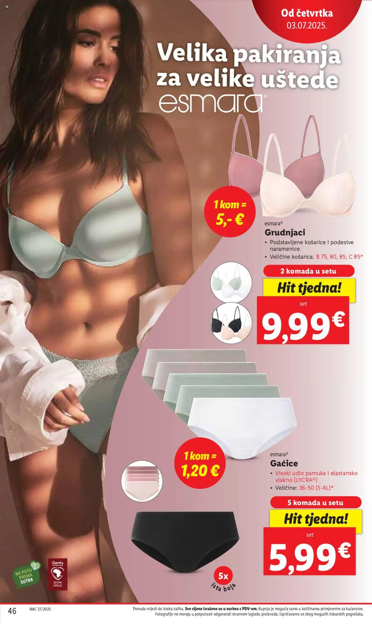 Lidl katalog | vrijedi od 30.06.2025 | Stranica: 46 | Proizvodi: Gaćice