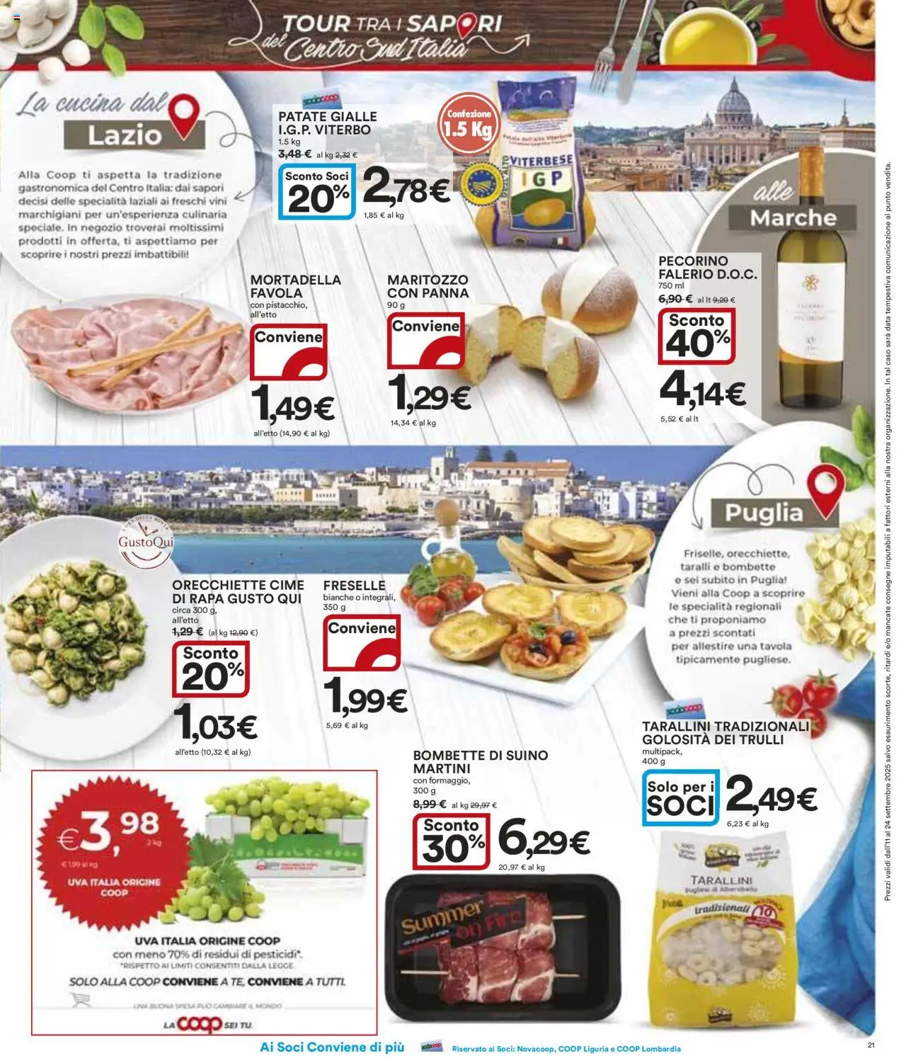 Volantino Ipercoop del 11.09.2025 | Pagina: 21 | Prodotti: Panna, Uva, Data, Mortadella