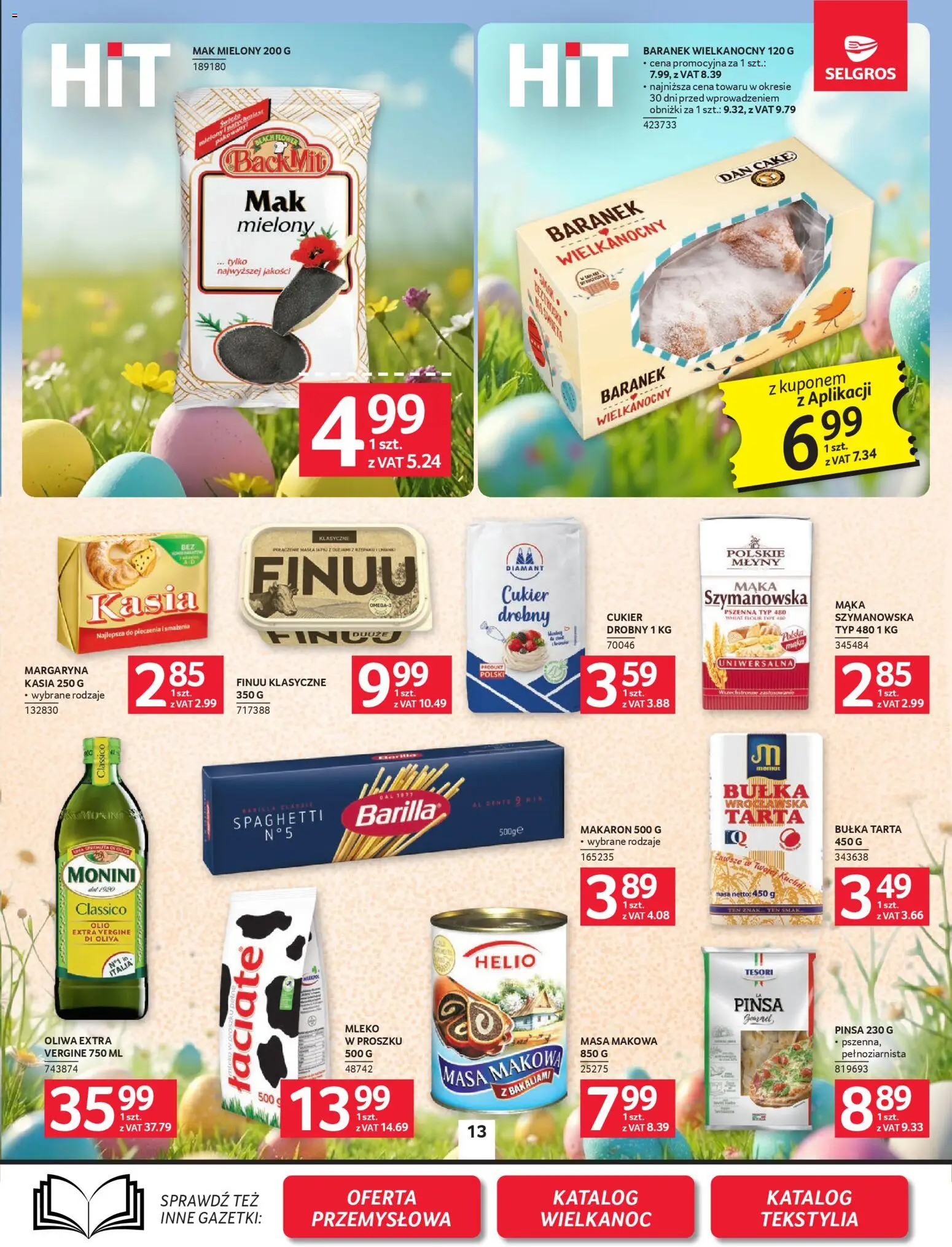 Selgros cash&carry gazetka od 19.03.2026 | Strona: 13 | Produkty: Mak, Masa makowa, Bułka, Cukier