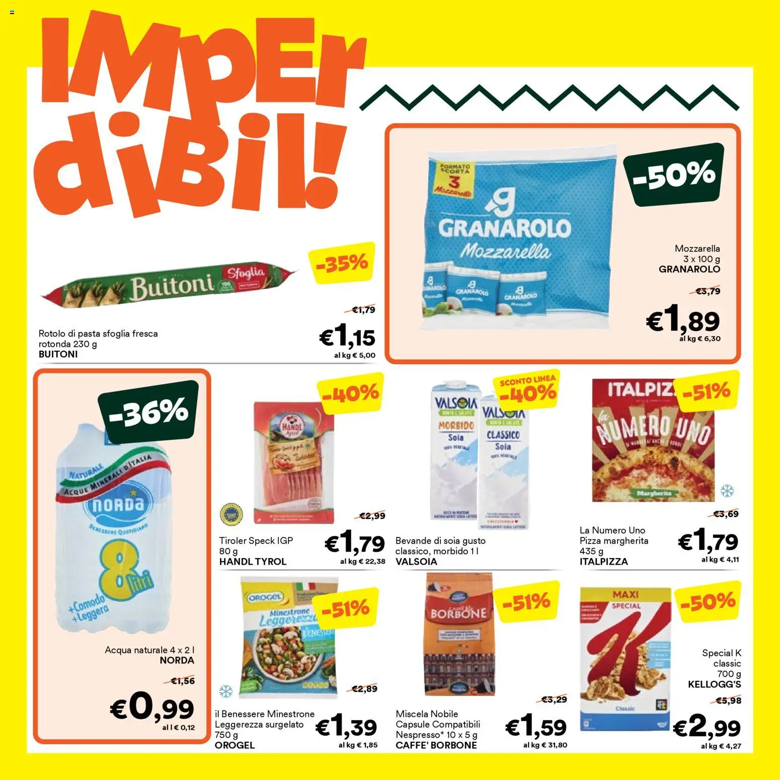 Volantino Unes del 22.10.2025 | Pagina: 17 | Prodotti: Pizza, Pasta sfoglia, Pasta, Acqua naturale