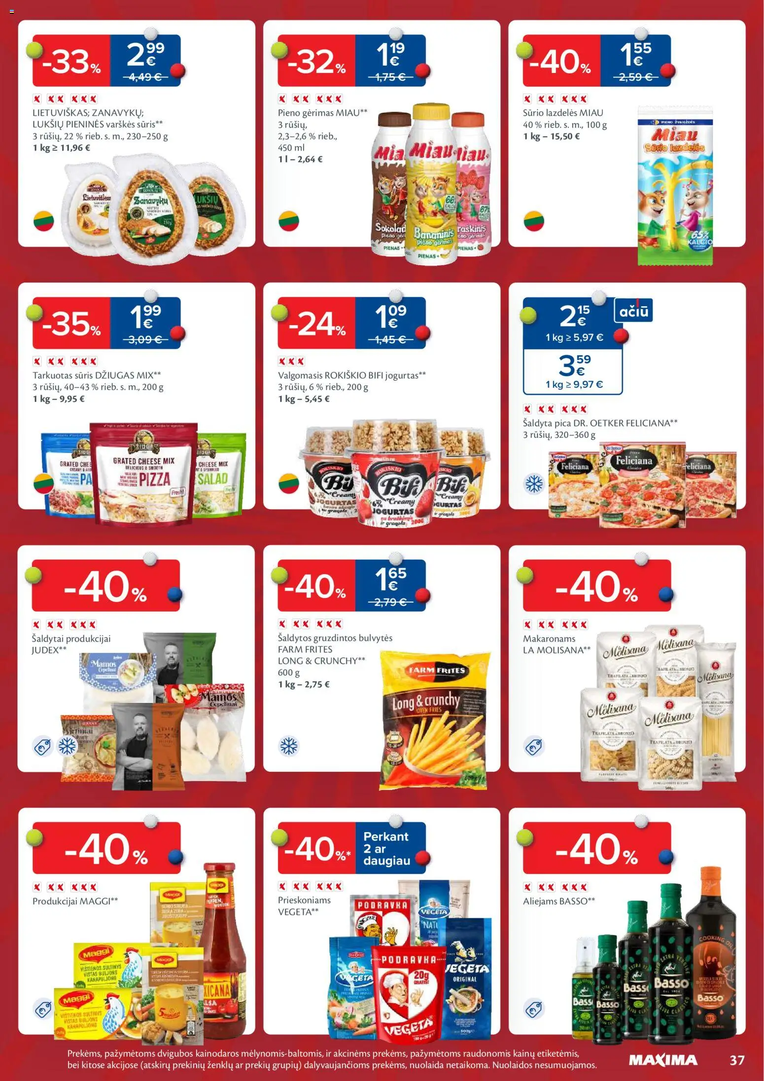 MAXIMA akcijos nuo 13.01.2026 | Puslapis: 37 | Prekių: Vištienos, Pienas, Jogurtas, Sūris
