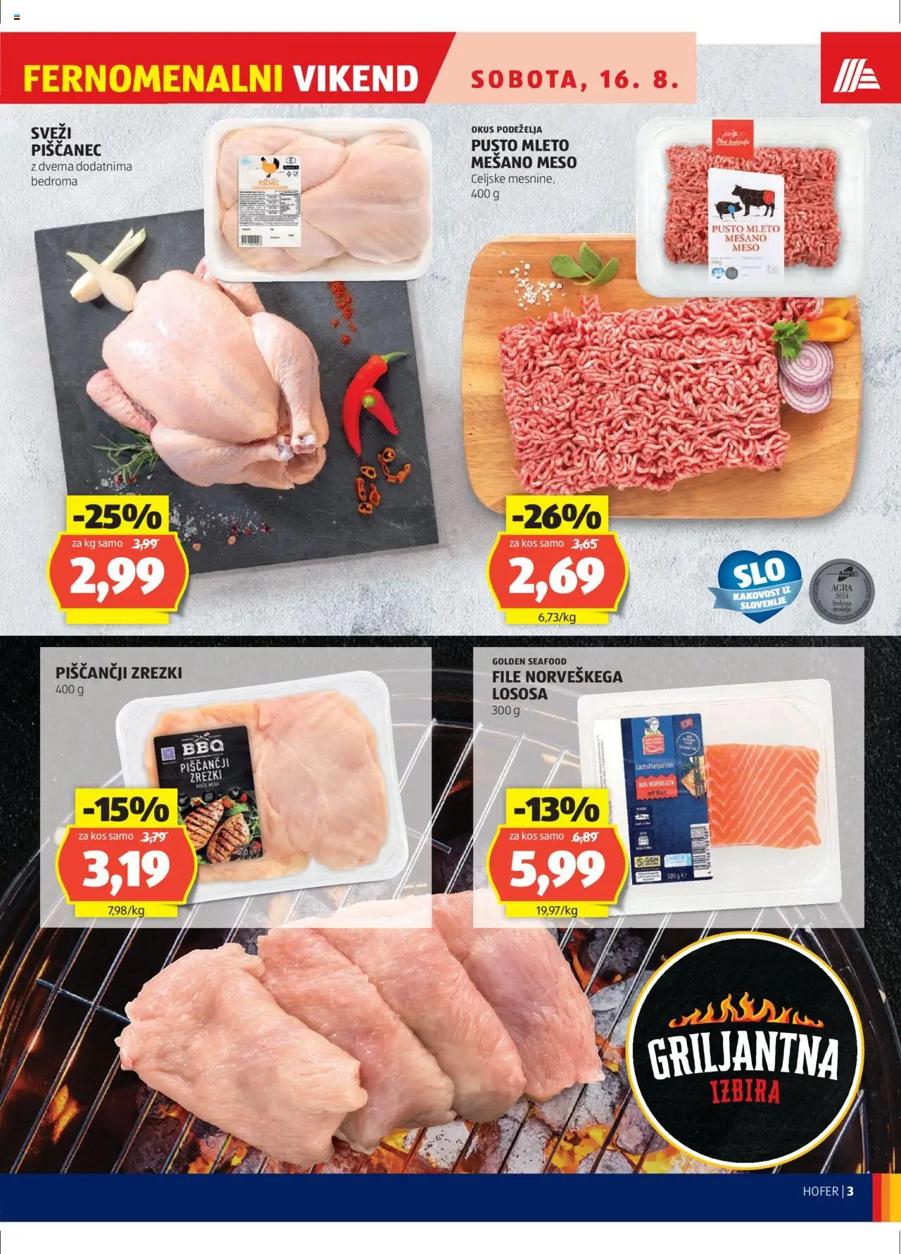 Hofer SI katalog | vrijedi od 14.08.2025 | Stranica: 3 | Proizvodi: Meso