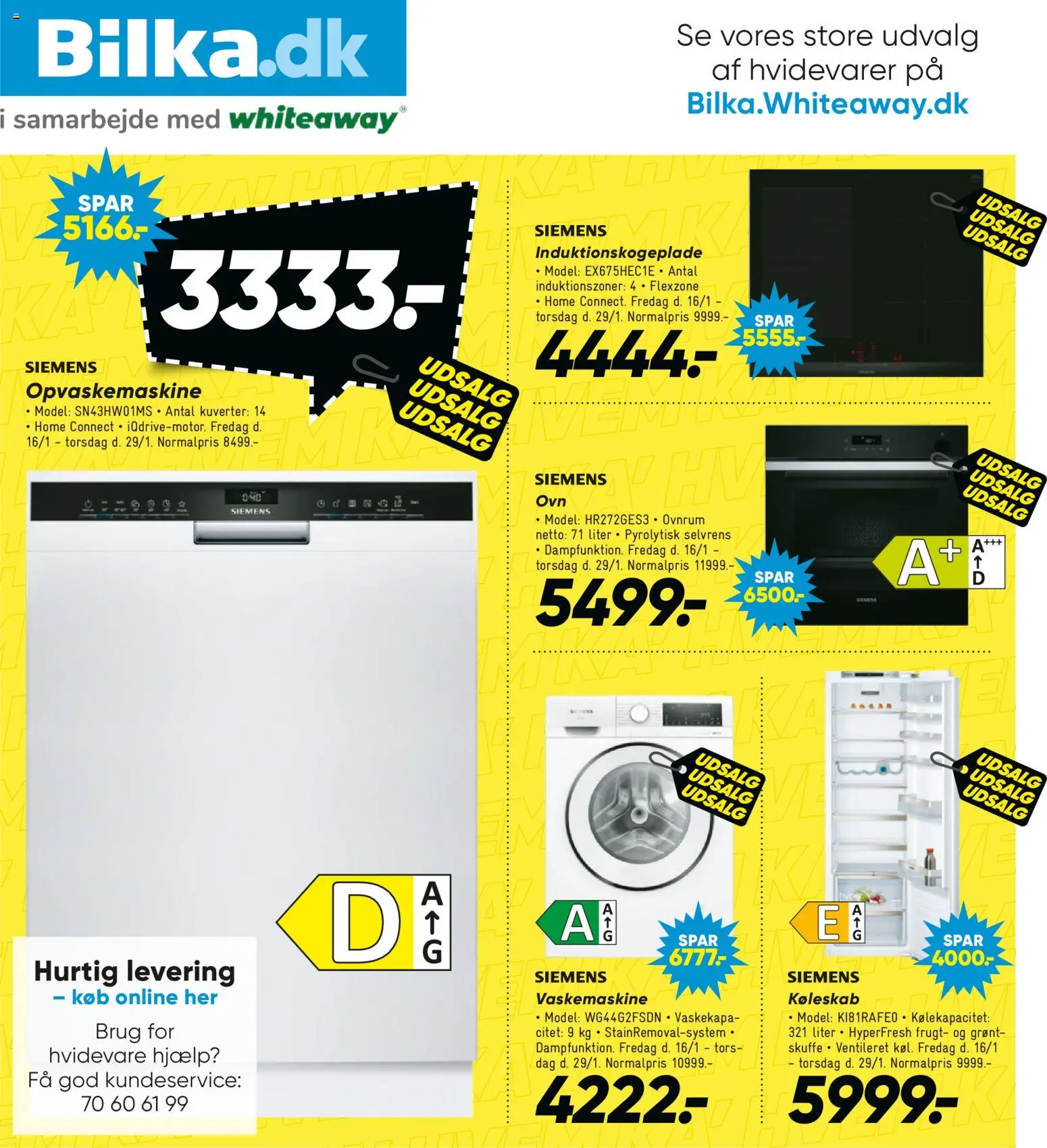 Bilka tilbudsavis – gyldig fra 16.01.2026 | Side: 21 | Produkter: Køleskab, Vaskemaskine, Opvaskemaskine