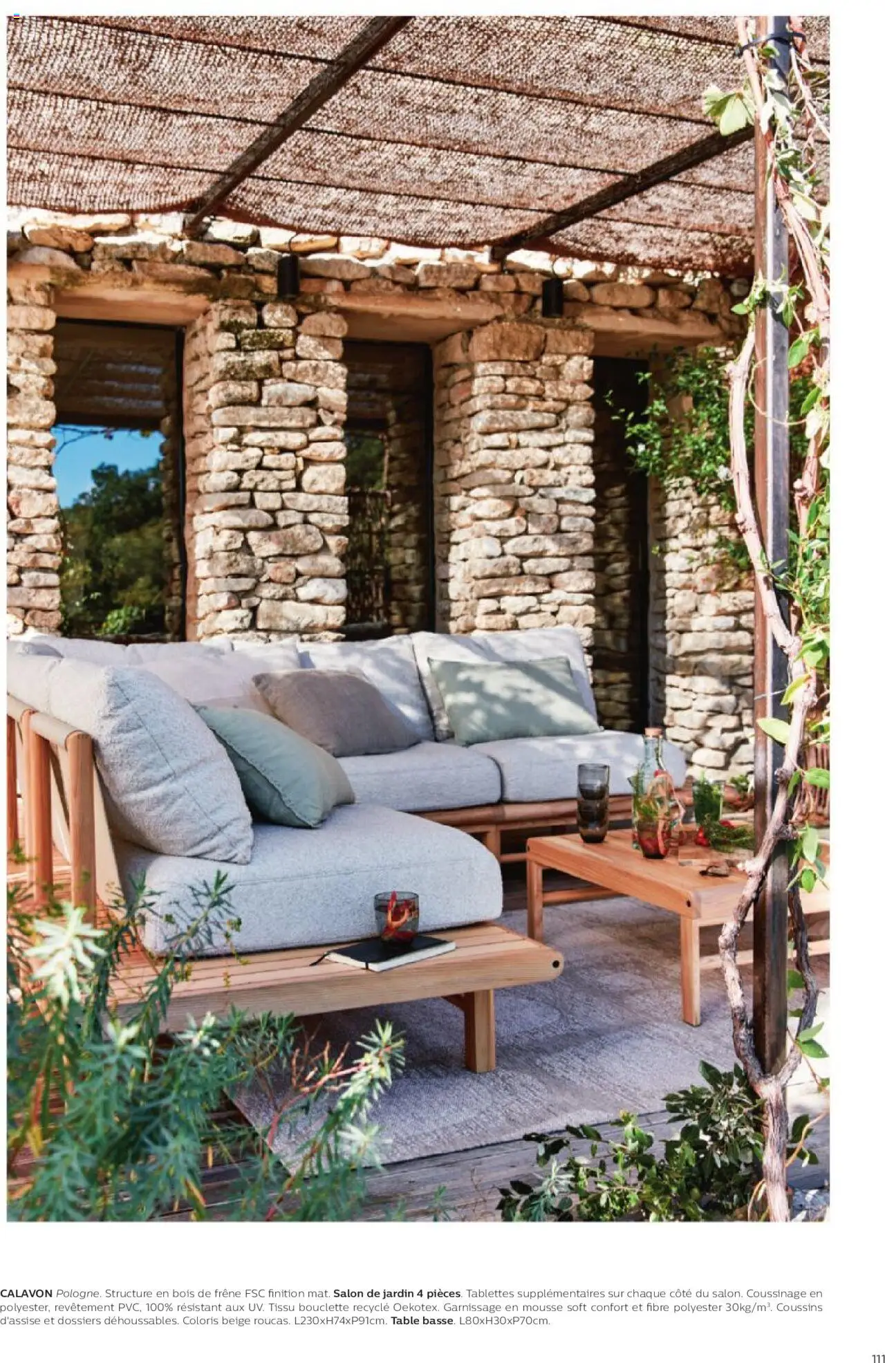 {H1} | Page: 111 | Produits: Mousse, Salon de jardin, Table