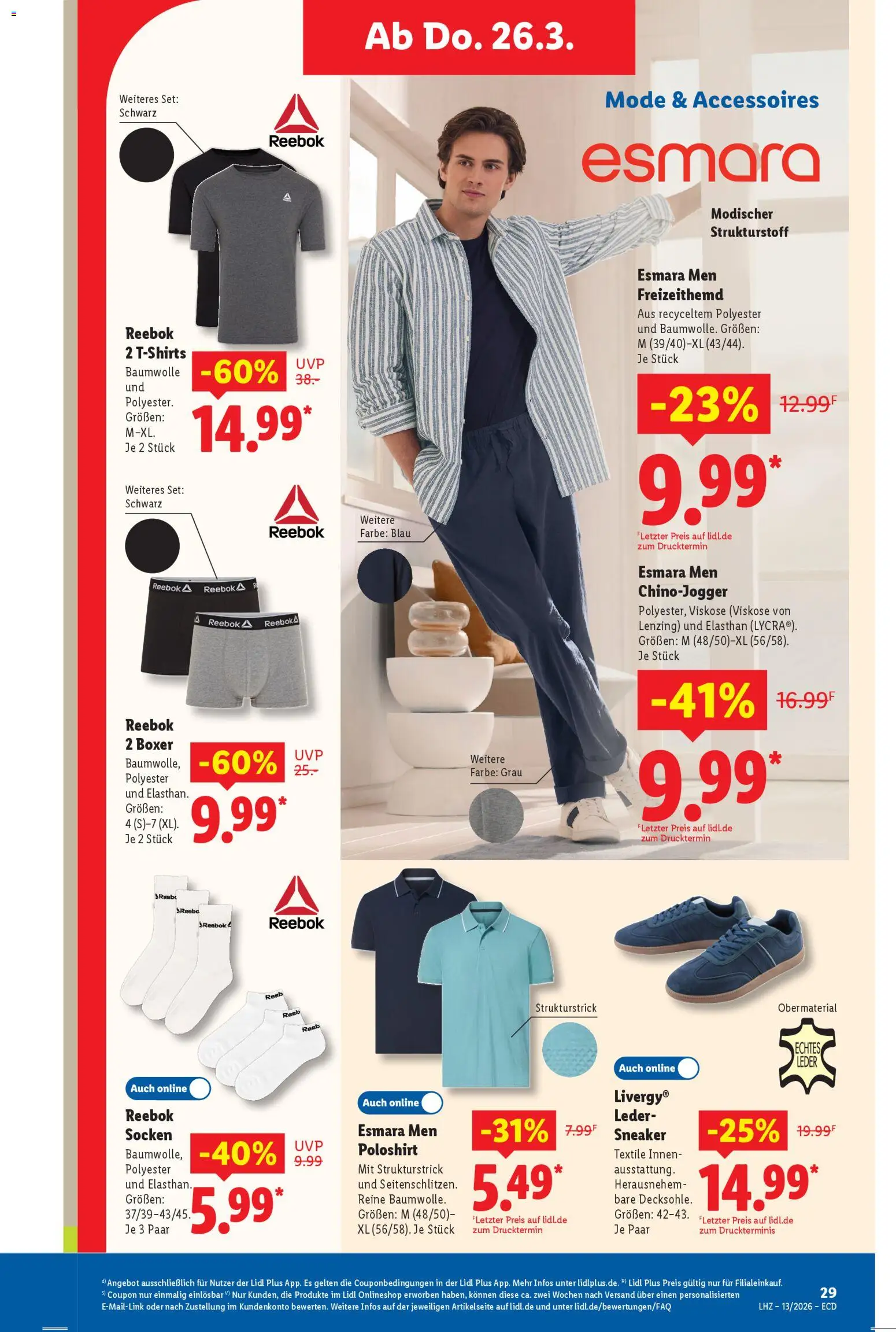 Lidl Prospekt – gültig ab 23.03.2026 | Seite: 17 | Produkte: Freizeithemd, Poloshirt, Socken, Boxer