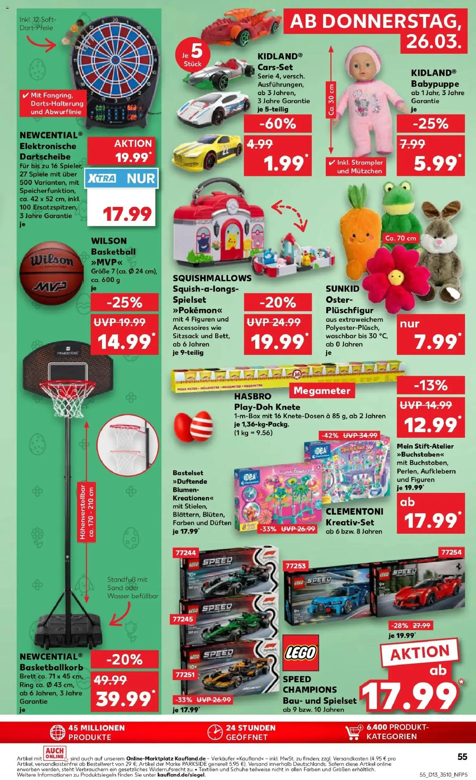 Kaufland Prospekt Bautzen	 – gültig ab 26.03.2026 | Seite: 55 | Produkte: Sitzsack, Blumen, Wasser, Basketball