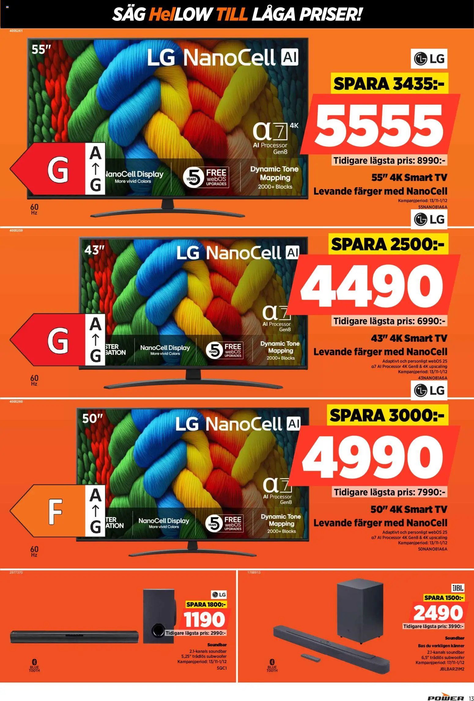 Power reklamblad aktuell från 17.11.2025 | Sida: 13 | Produkter: Såg, Smart tv, Tv