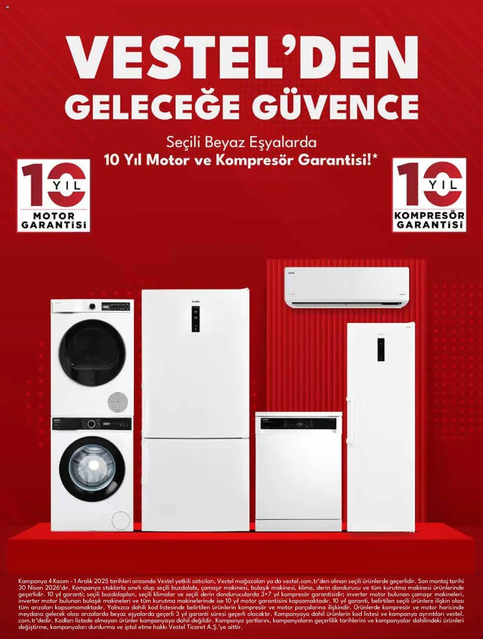 Vestel aktüel ürünler kataloğu yayımlandı! Bu hafta 04 Kasım 2025 - 01 Aralık 2025 günü Vestel indirimli ürünleri
