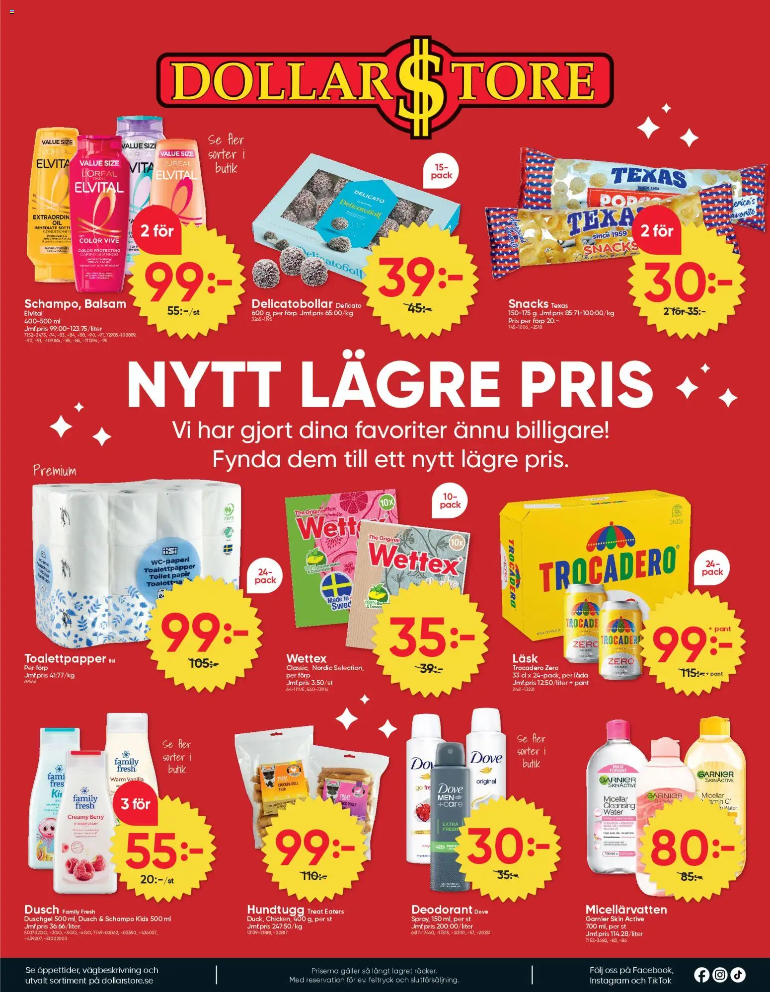Dollar Store reklamblad aktuell från 02.03.2026 | Sida: 8 | Produkter: Schampo, Micellärvatten, Låda, Dusch