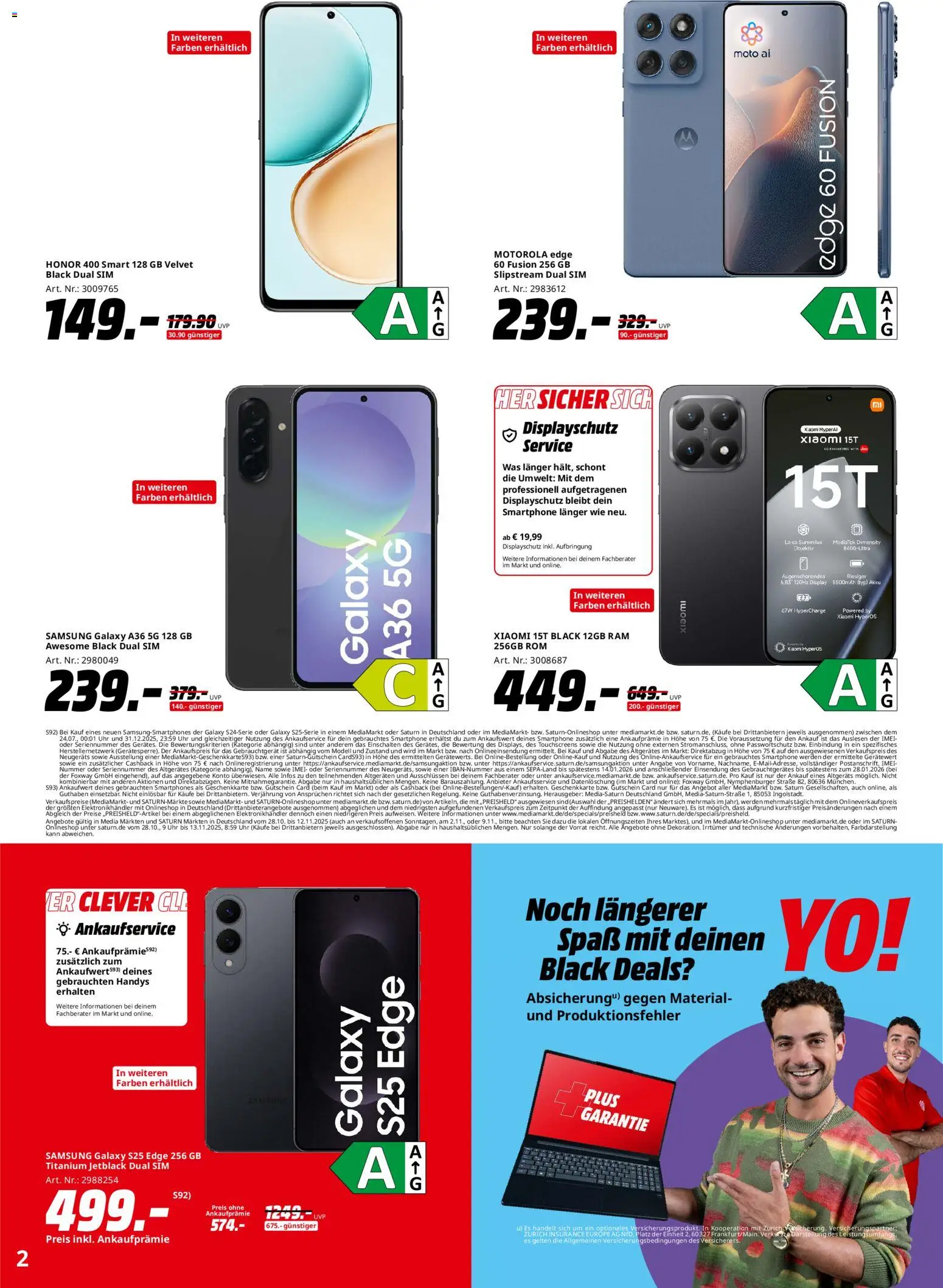 Saturn - Black Friday – gültig ab 28.10.2025 | Seite: 2 | Produkte: Xiaomi, Smartphones, Smartphone, Uhr