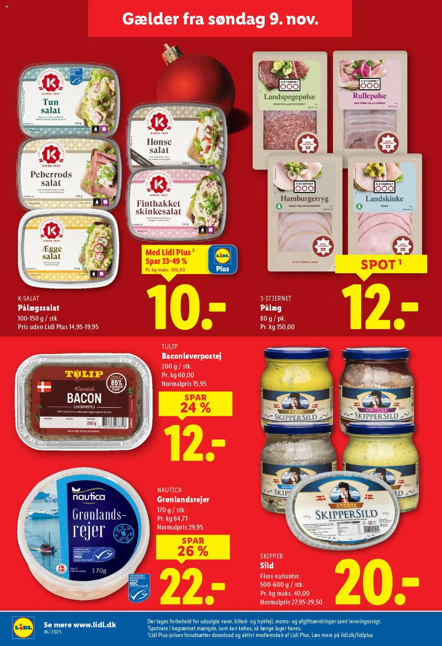 Lidl tilbudsavis – gyldig fra 09.11.2025 | Side: 7 | Produkter: Pålæg, Leverpostej, Bacon, Søm