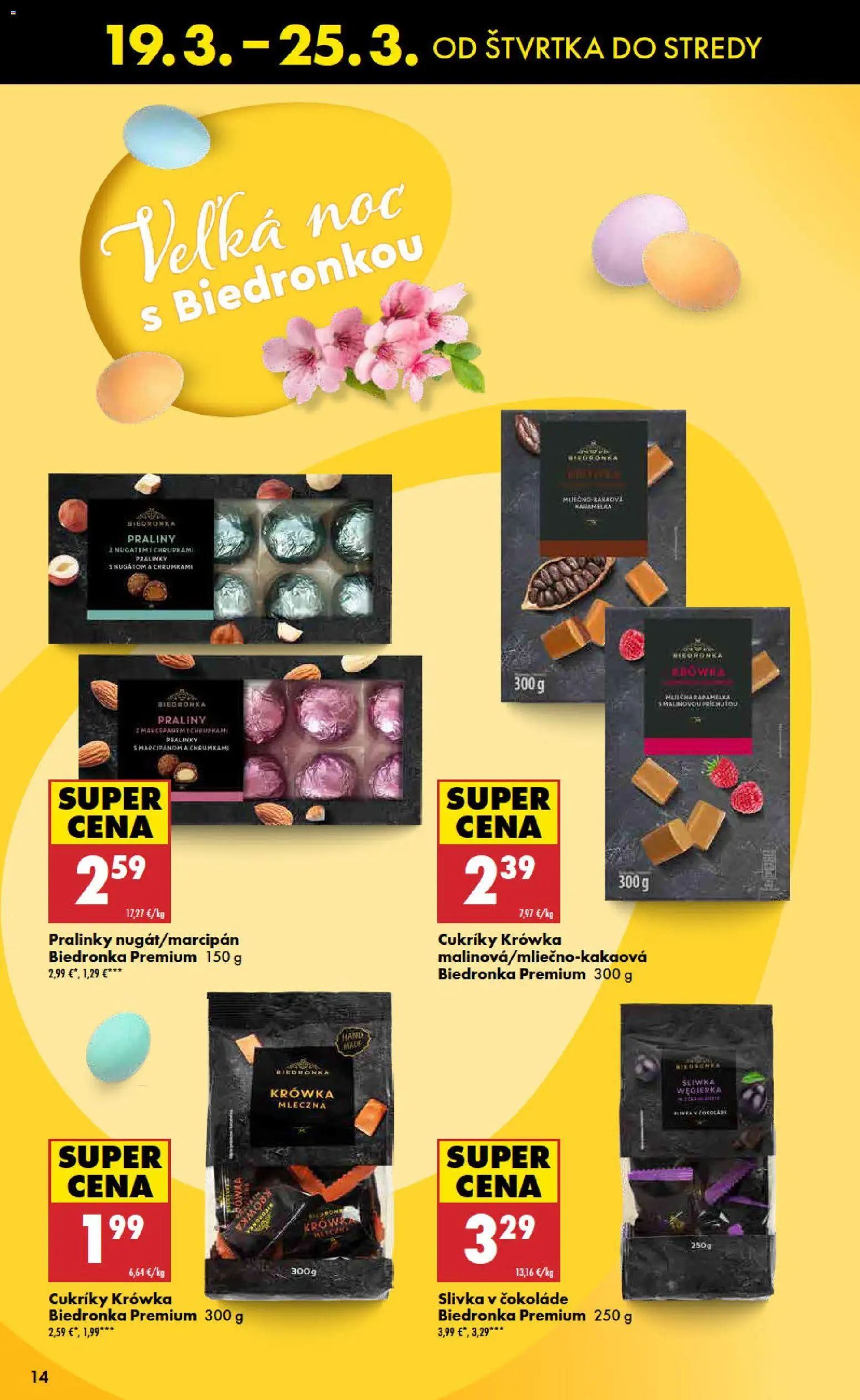Nové Biedronka akcie – leták je platný od 19.03.2026 | Strana: 14 | Produkty: Cukríky