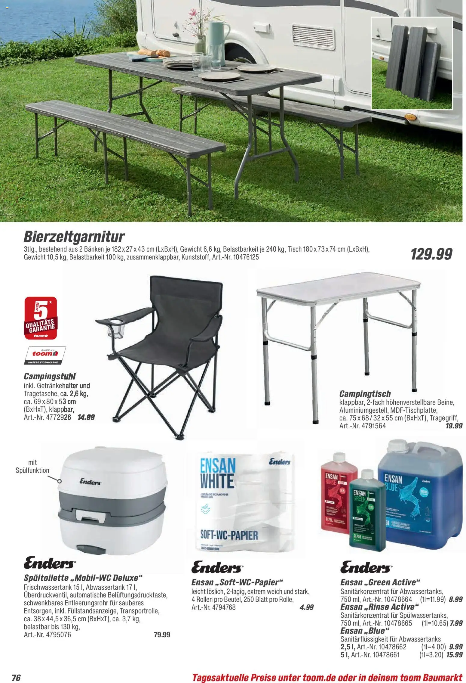 Toom Baumarkt  Gartenmöbel & Solar-Leuchten 2026 – gültig ab 01.01.2026 | Seite: 76 | Produkte: Gewicht, Tisch