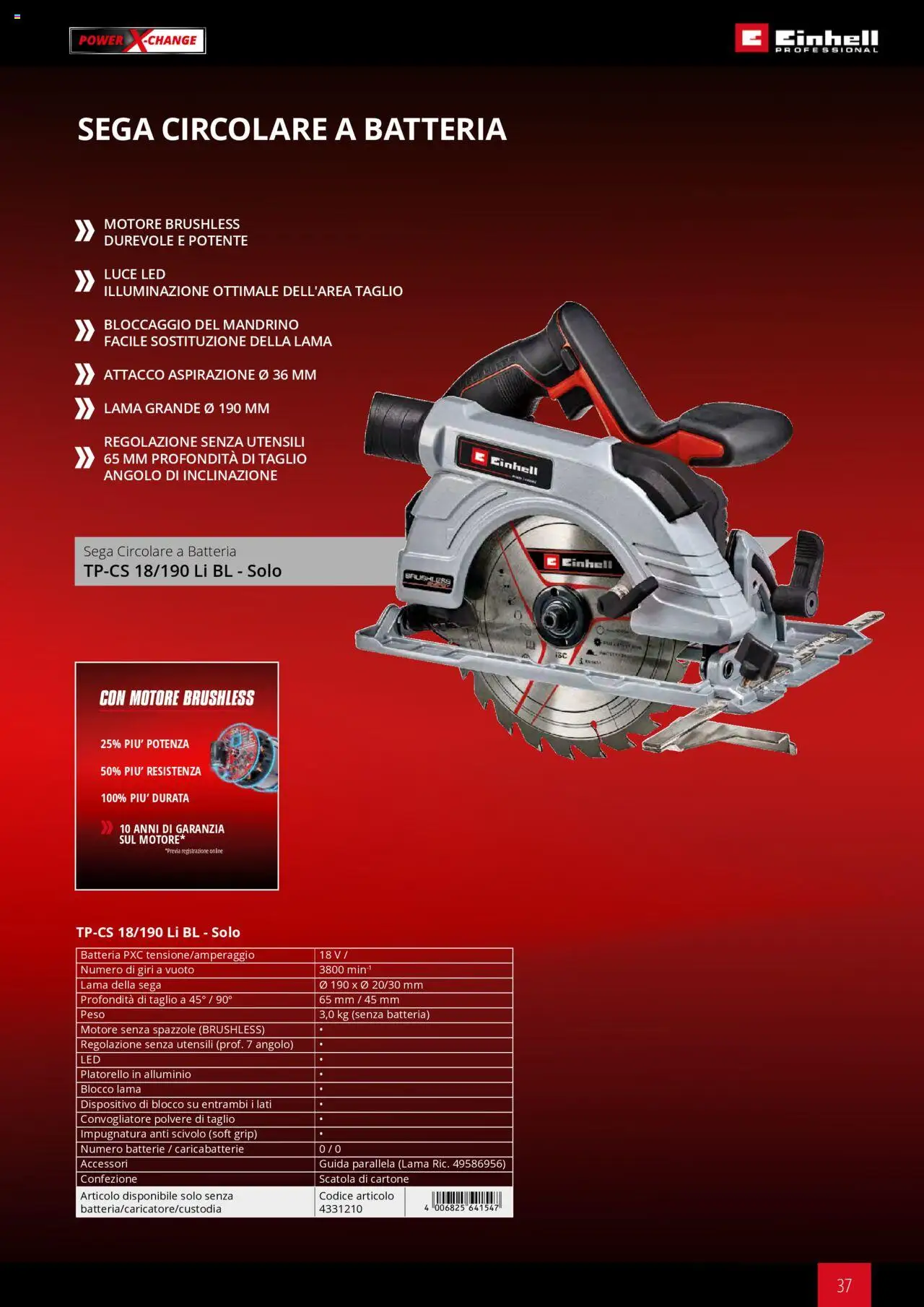 Volantino Einhell del 06.02.2025 | Pagina: 37 | Prodotti: Scivolo, Scatola, Batteria, Batterie