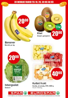 Forhåndsvisning av Isbergsalat, Isbergsalat gyldig fra 09.03.2026 | Side: 3 | Produkter: Bananer, Ananas, Vannmelon, Isbergsalat