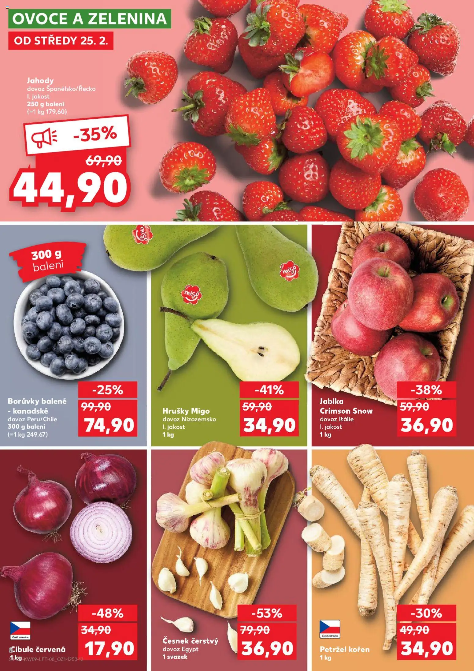 Kaufland leták od 25.02.2026 | Strana: 8 | Produkty: Ovoce a zelenina, Hrušky, Borůvky, Česnek