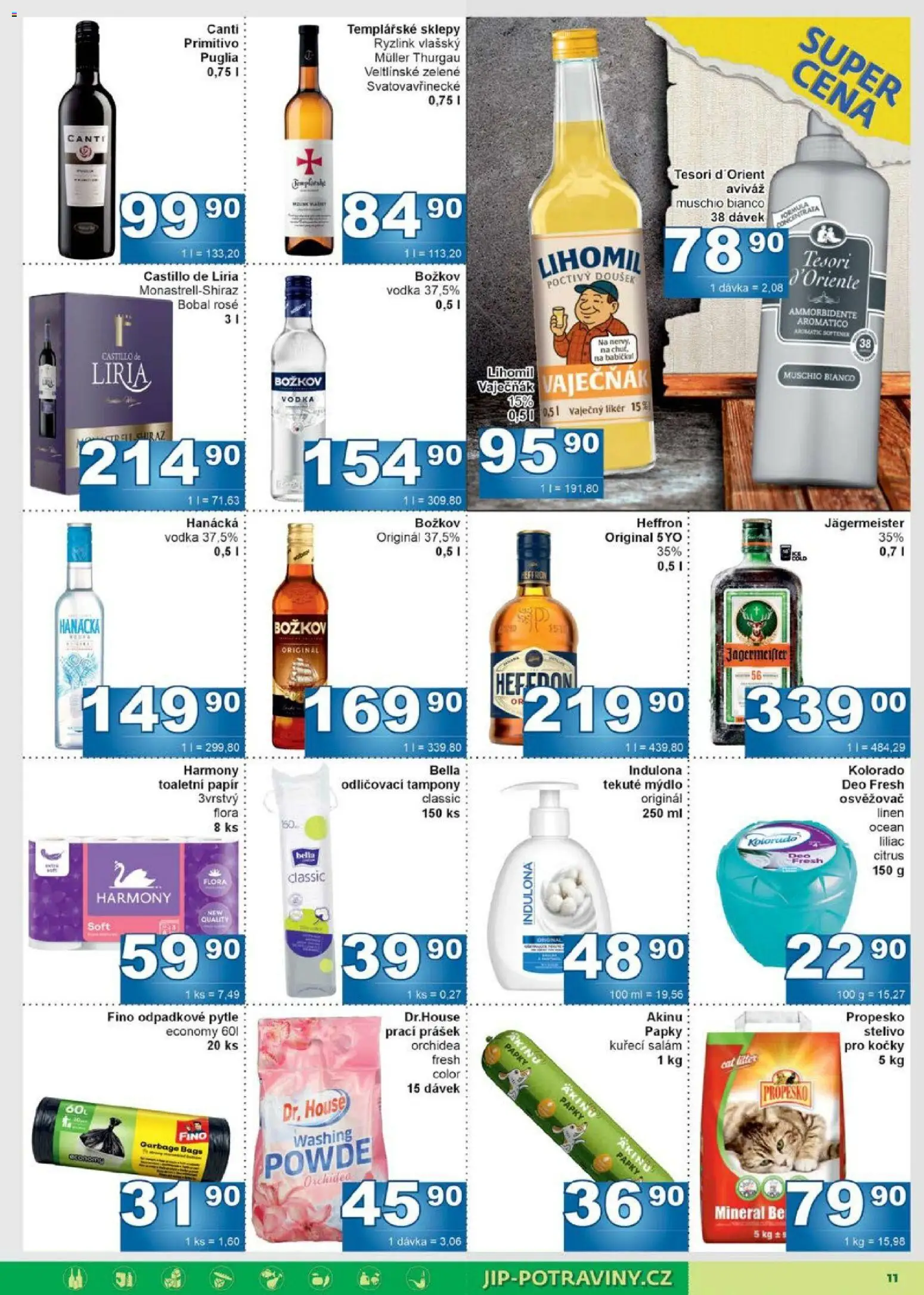 Jip leták od 11.03.2026 | Strana: 11 | Produkty: Toaletní papír, Indulona, Božkov, Flora