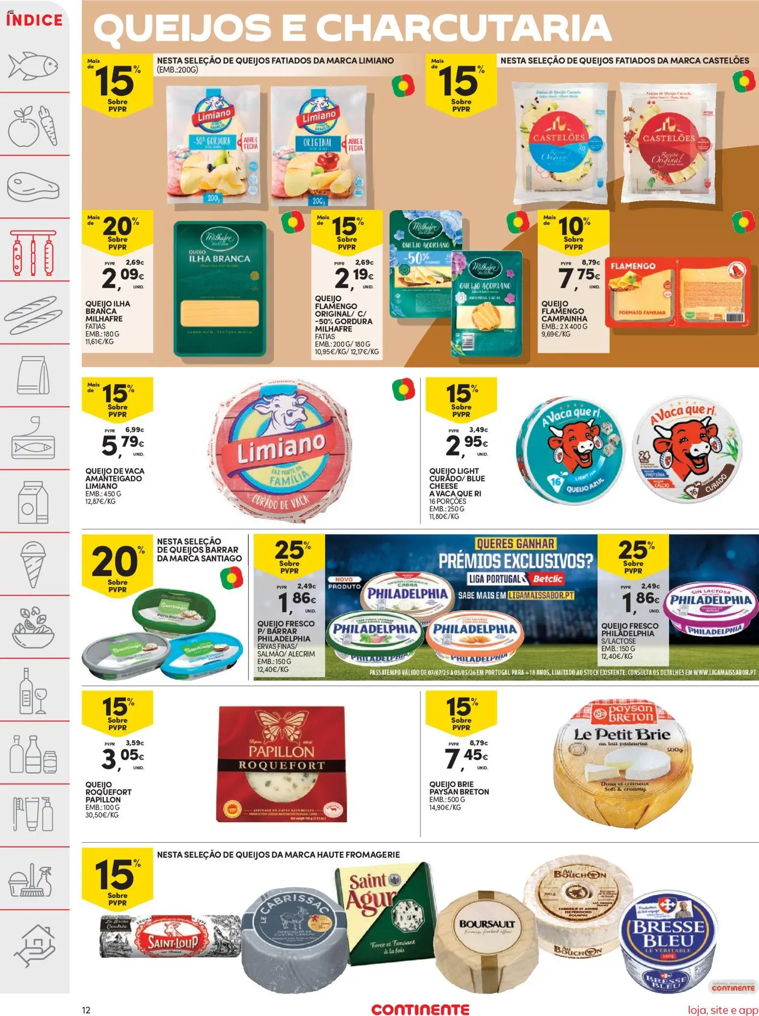 Continente folheto │ válido de 11.11.2025 | Página: 12 | Produtos: Campainha, Queijo, Proteina