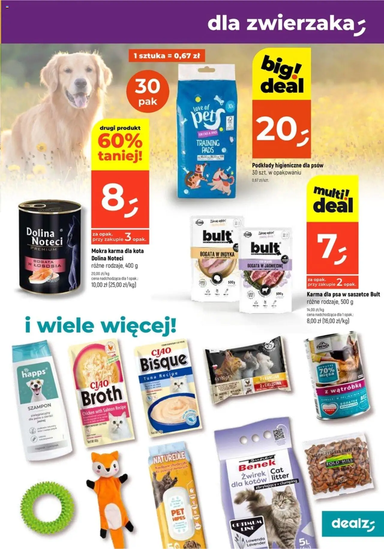 Dealz Gazetka - Wielkie otwarcie Włocławek, Kruszyńska 27 od 21.08.2025 | Strona: 7 | Produkty: Wątróbka, Karma dla kota, Karma dla psa, Szampon