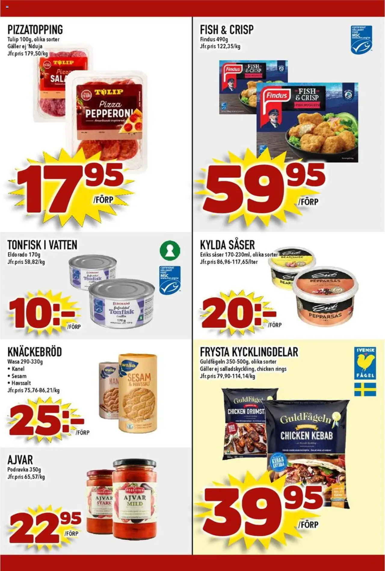 Matdax reklamblad aktuell från 25.08.2025 | Sida: 19 | Produkter: Galler, Kanel, Pizza, Tonfisk