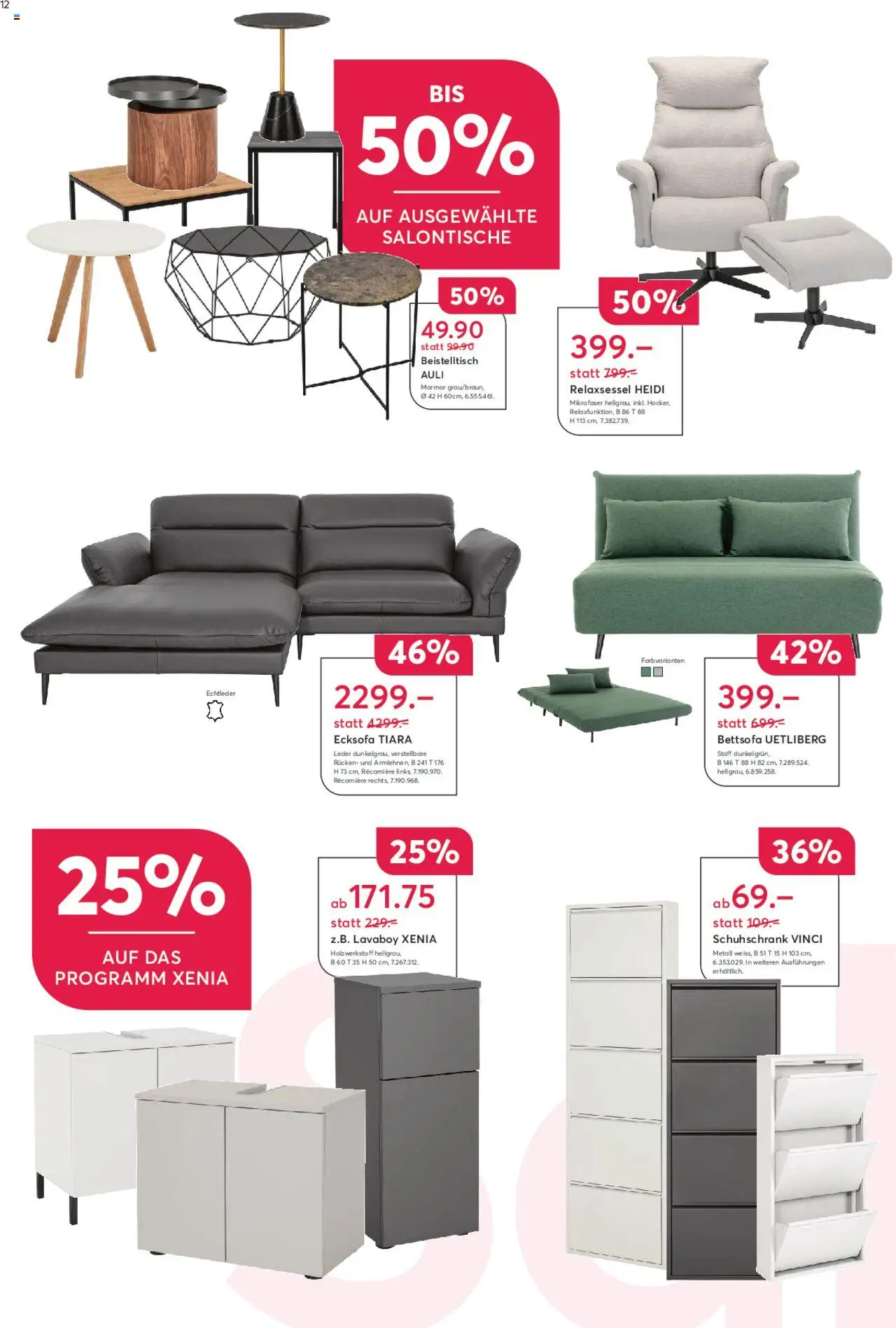 Livique Sale ab 20.06.2025 | Seite: 12 | Produkte: Schuhschrank, Ecksofa, Beistelltisch, Relaxsessel