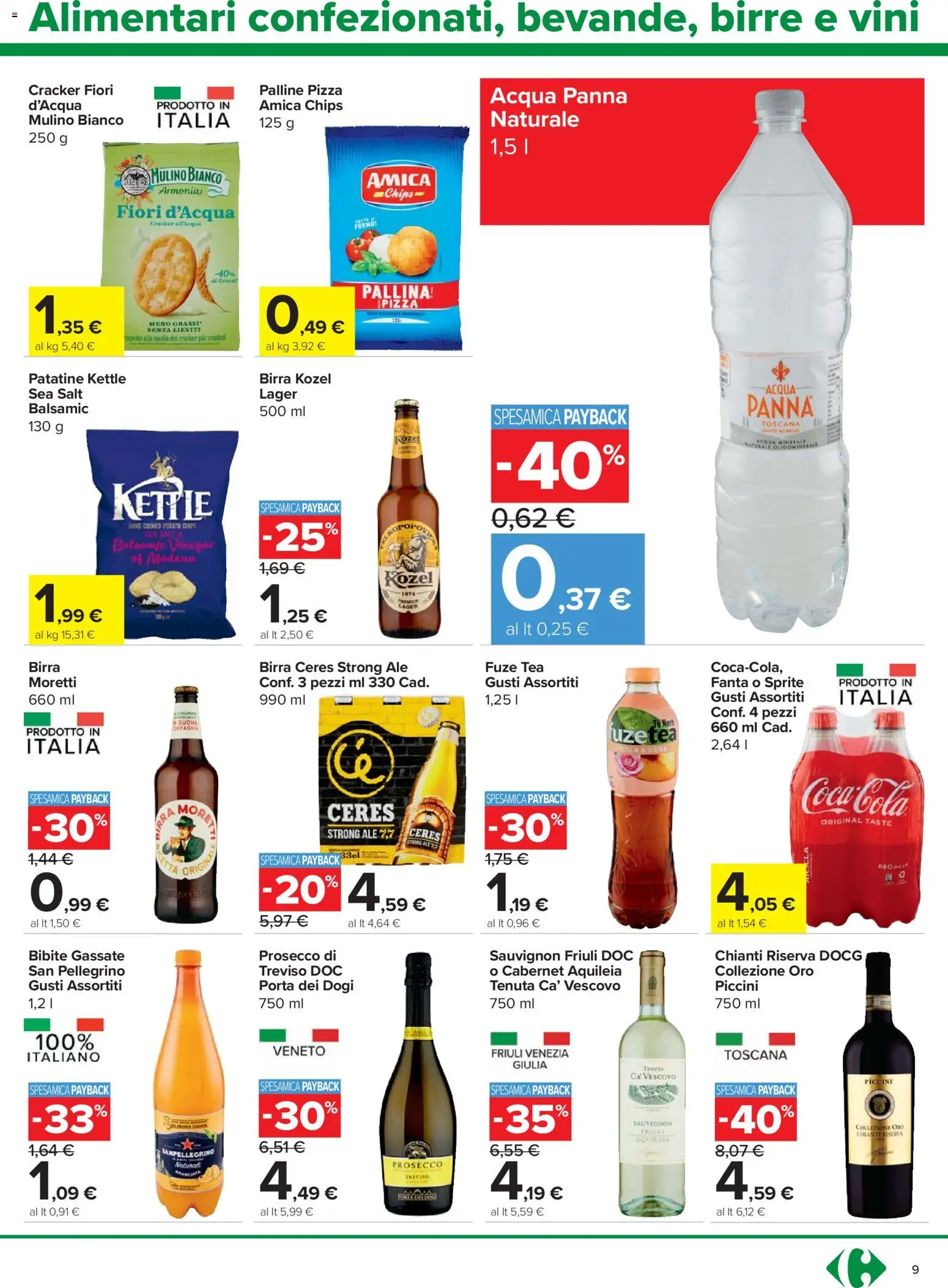 Volantino Carrefour del 08.04.2026 | Pagina: 9 | Prodotti: Patatine, Prosecco, Acqua, Acqua minerale