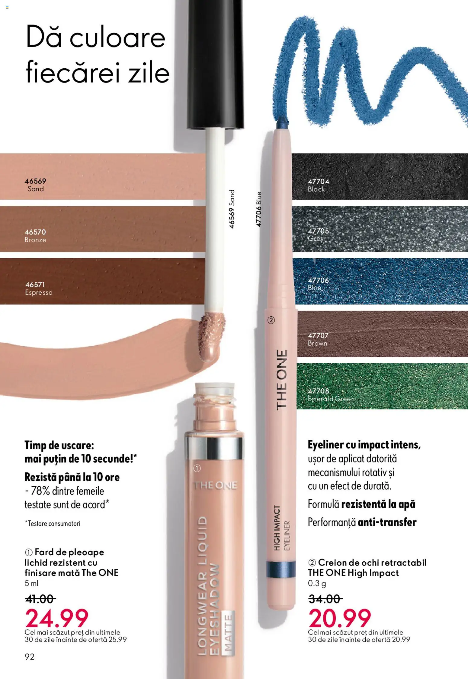 Noul catalog Oriflame – valabil de la 25.03.2026 | Pagină: 92 | Produse: Fard de pleoape, Creion de ochi, Peluş Köpek Yatağı, Apă