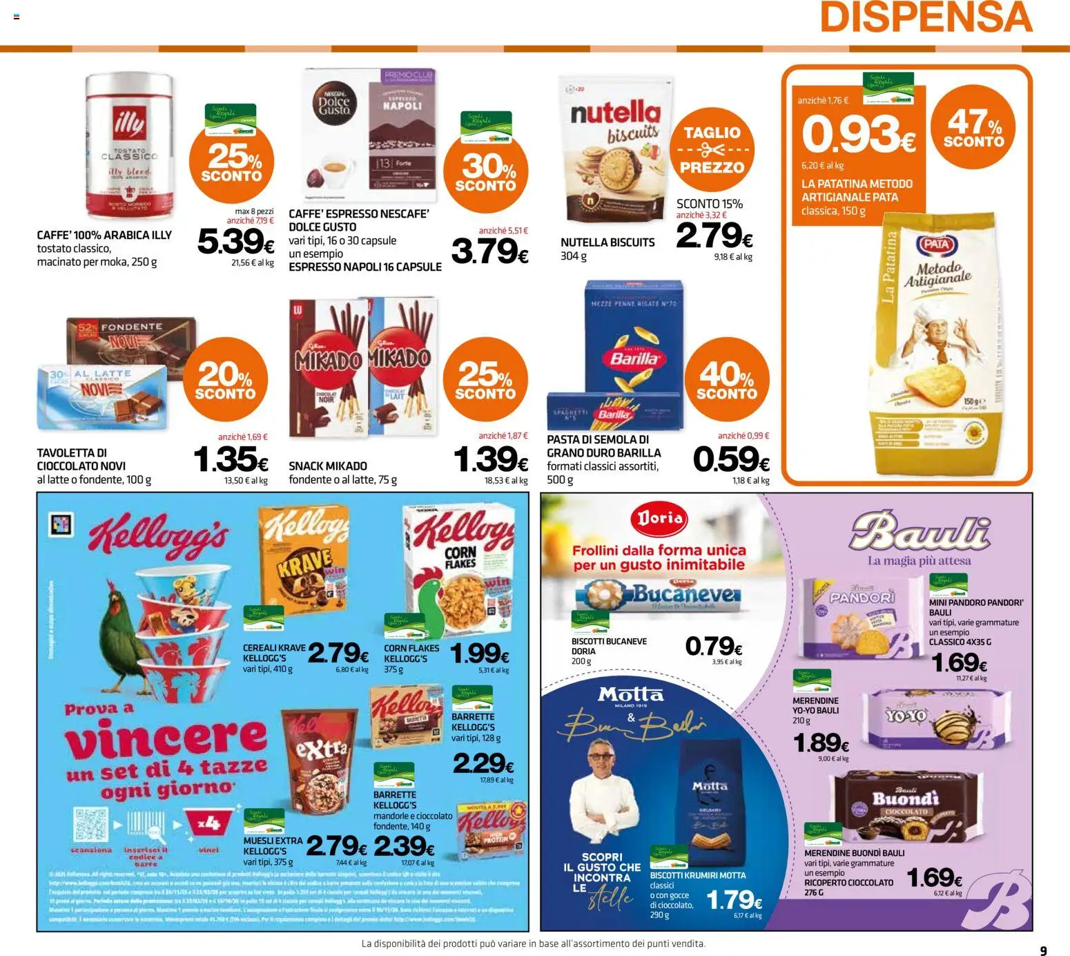 Volantino Superconti del 26.02.2026 | Pagina: 9 | Prodotti: Biscotti, Latte, Pasta, Mandorle