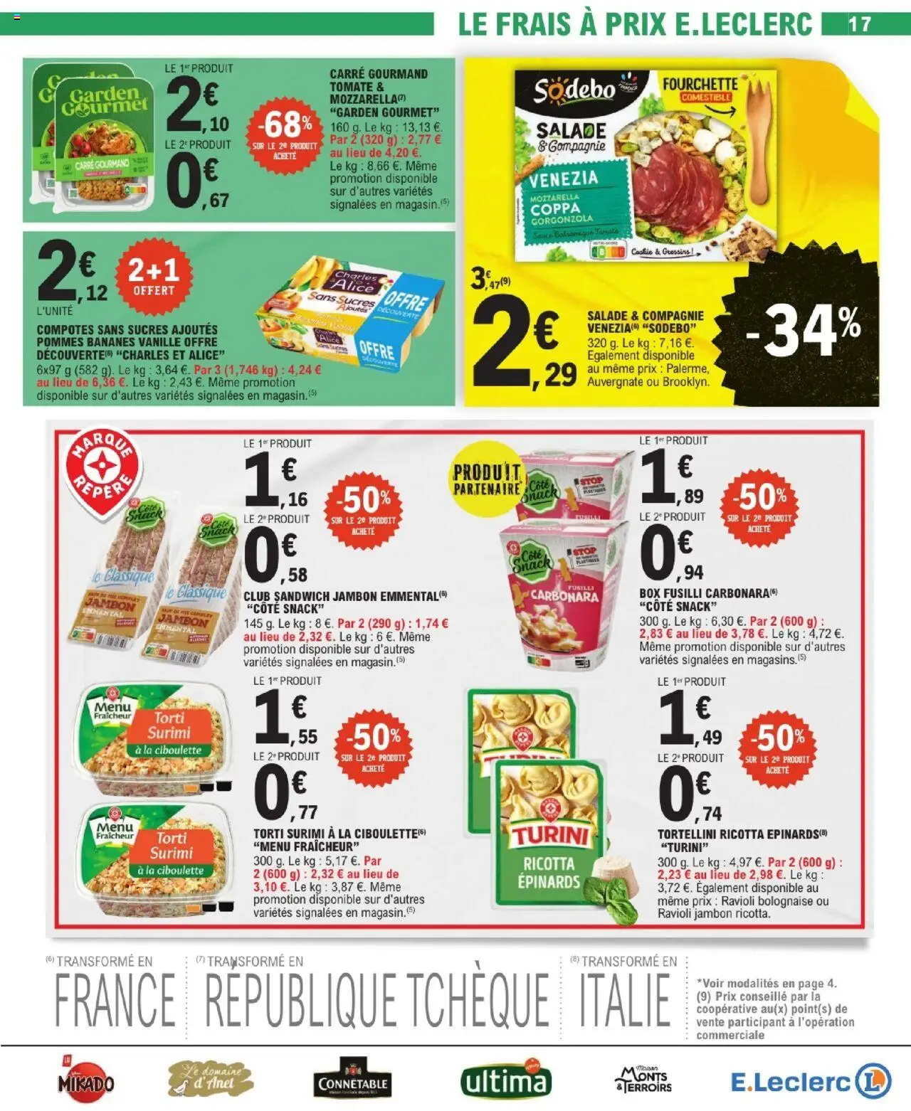  | Page: 17 | Produits: Emmental, Pain de mie, Jambon, Bananes