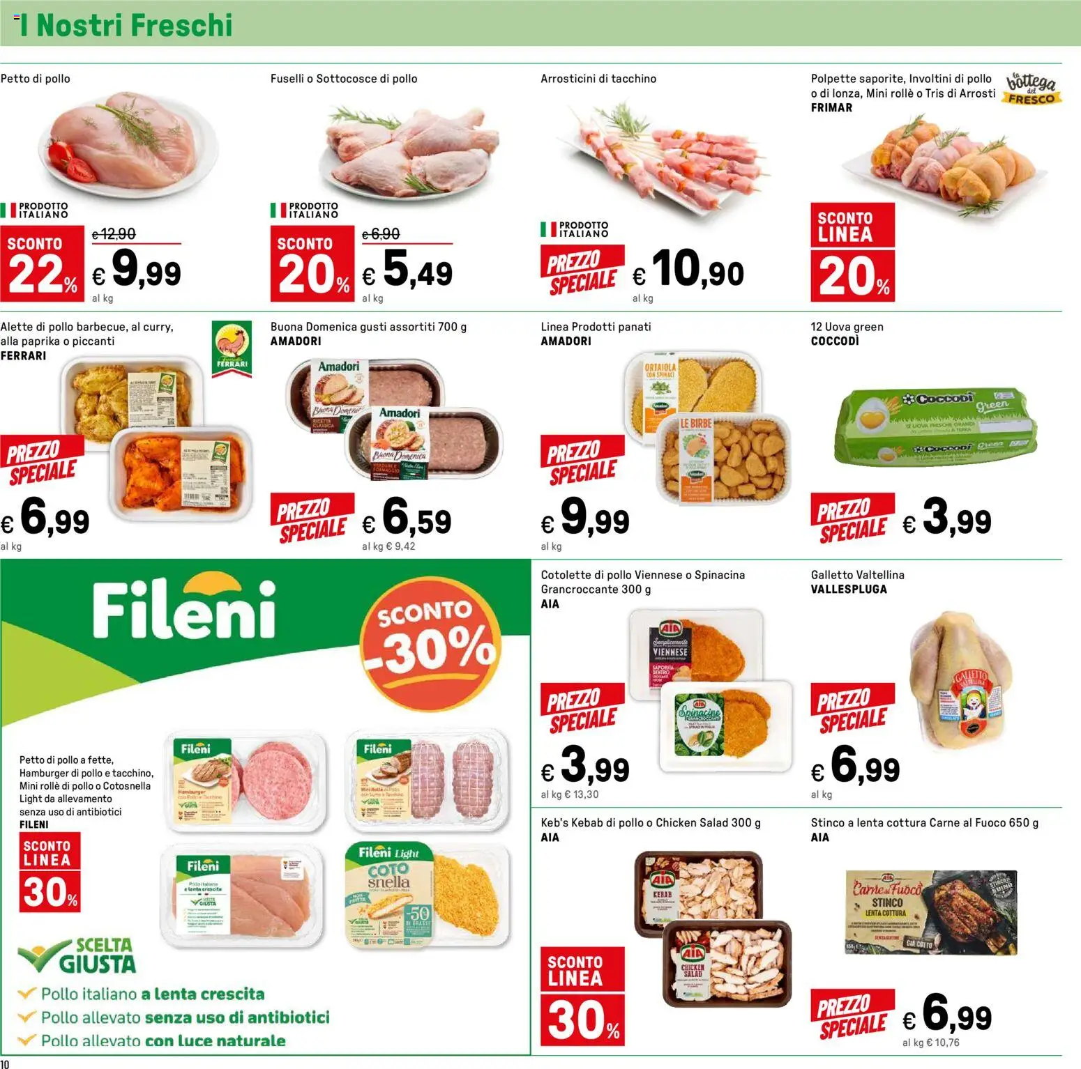 Volantino Iper del 03.11.2025 | Pagina: 10 | Prodotti: Uova, Tacchino, Hamburger, Polpette