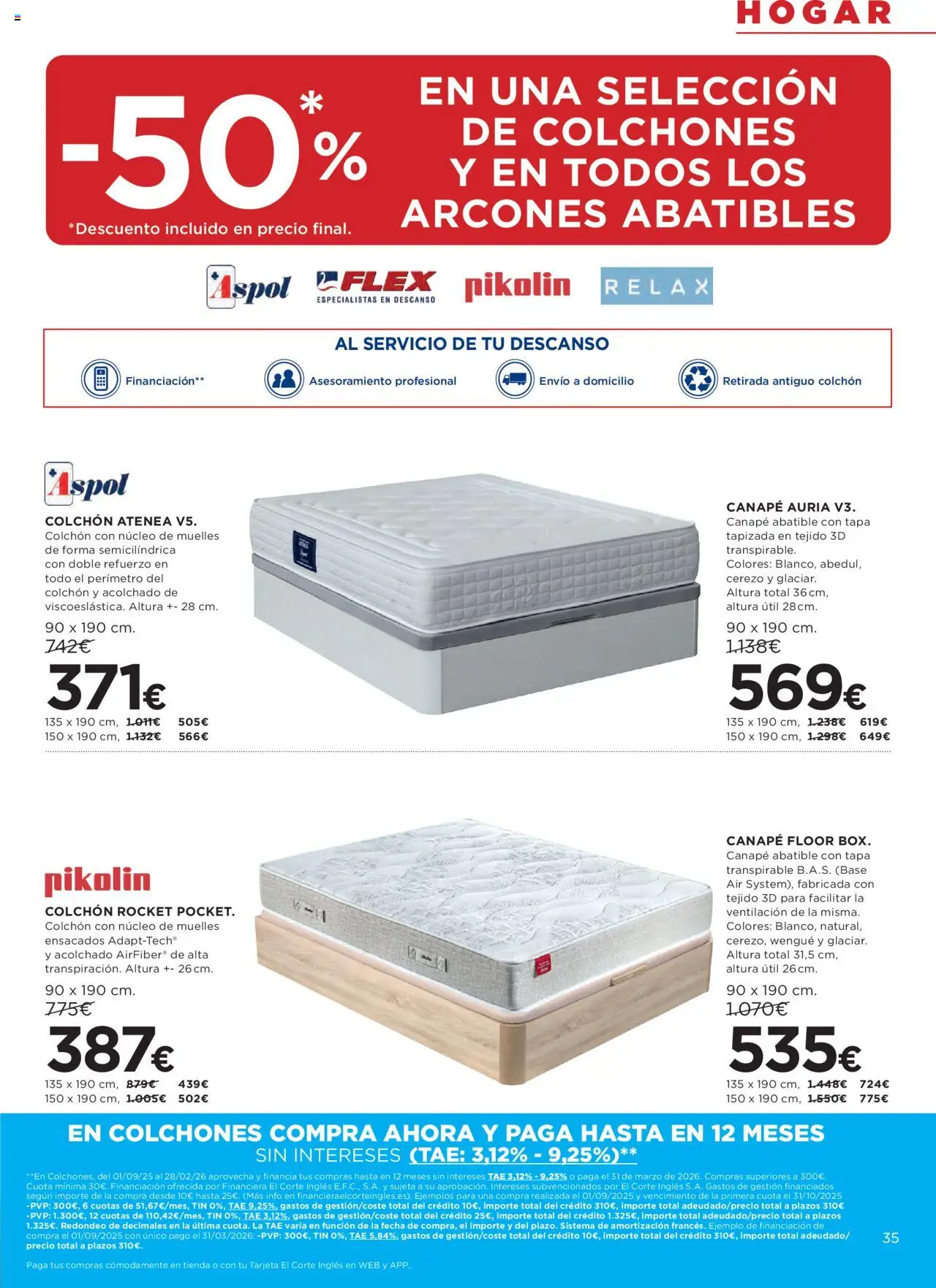 Hipercor catálogo │ válido desde el 11.09.2025 | Página: 40 | Productos: Colchon