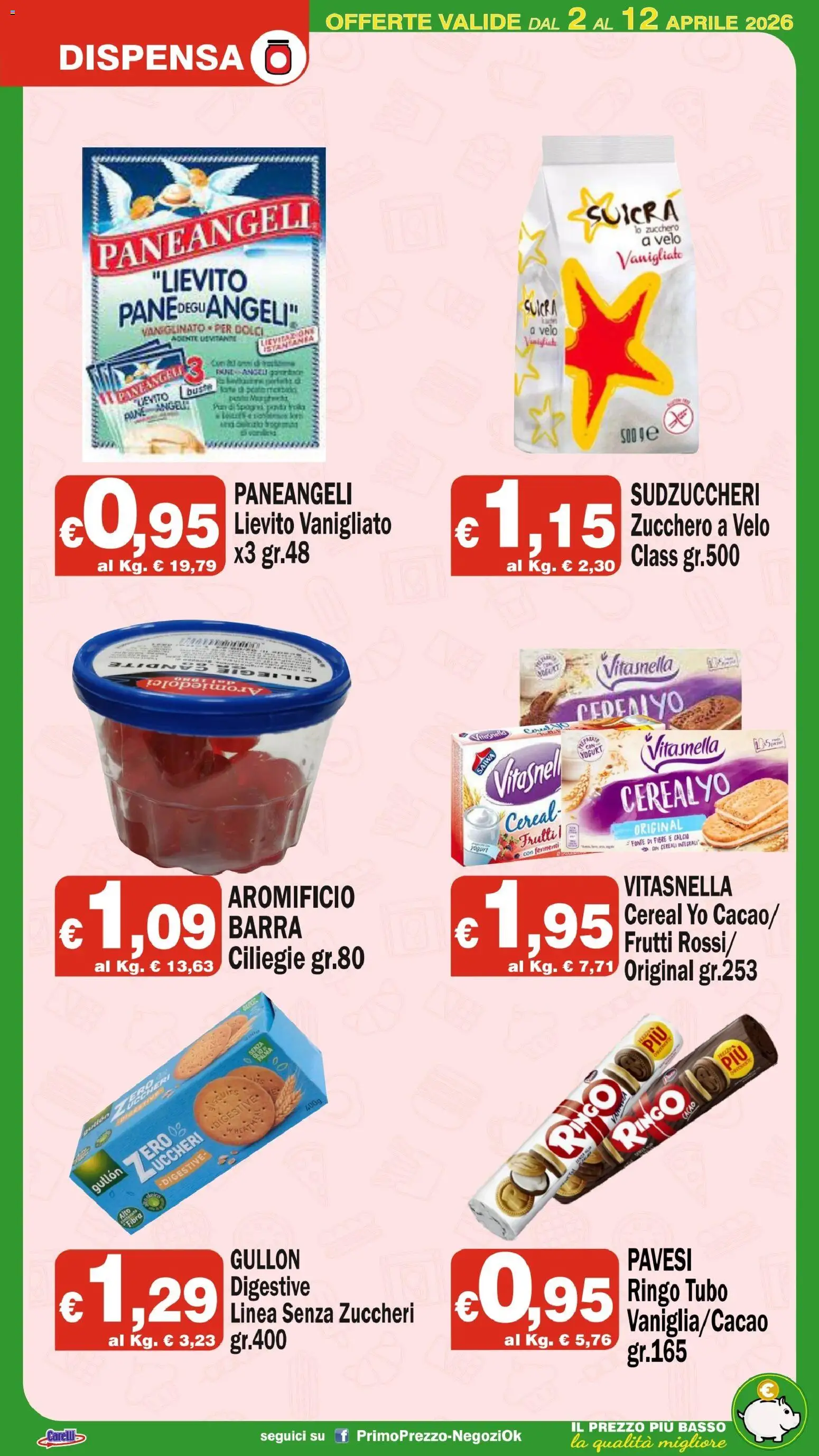Volantino Primo Prezzo del 02.04.2026 | Pagina: 15 | Prodotti: Yogurt, Gin, Cereali, Tubo