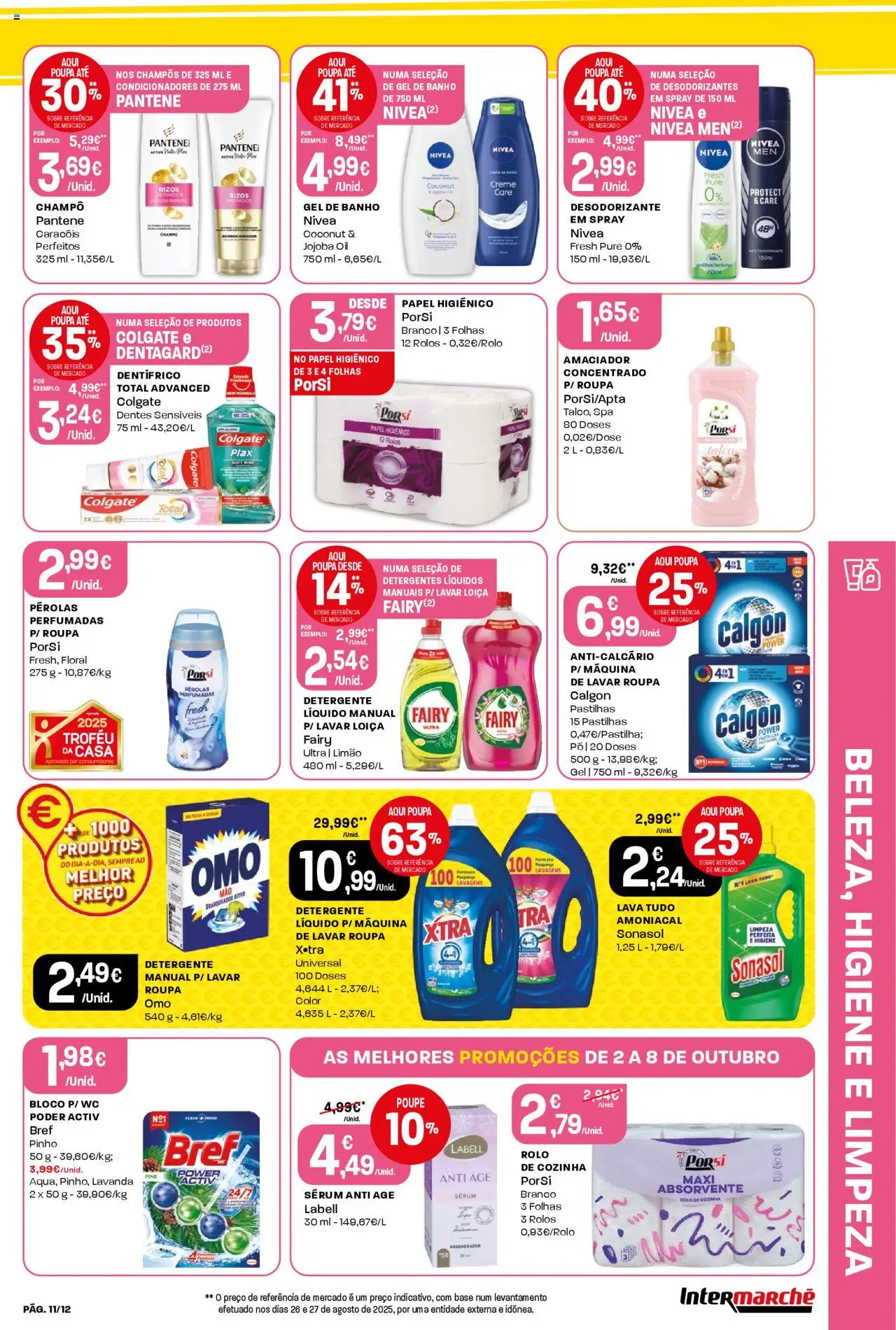 Intermarché Folheto Mini │ válido de 02.10.2025 | Página: 11 | Produtos: Papel higiénico, Pó, Banho, Creme