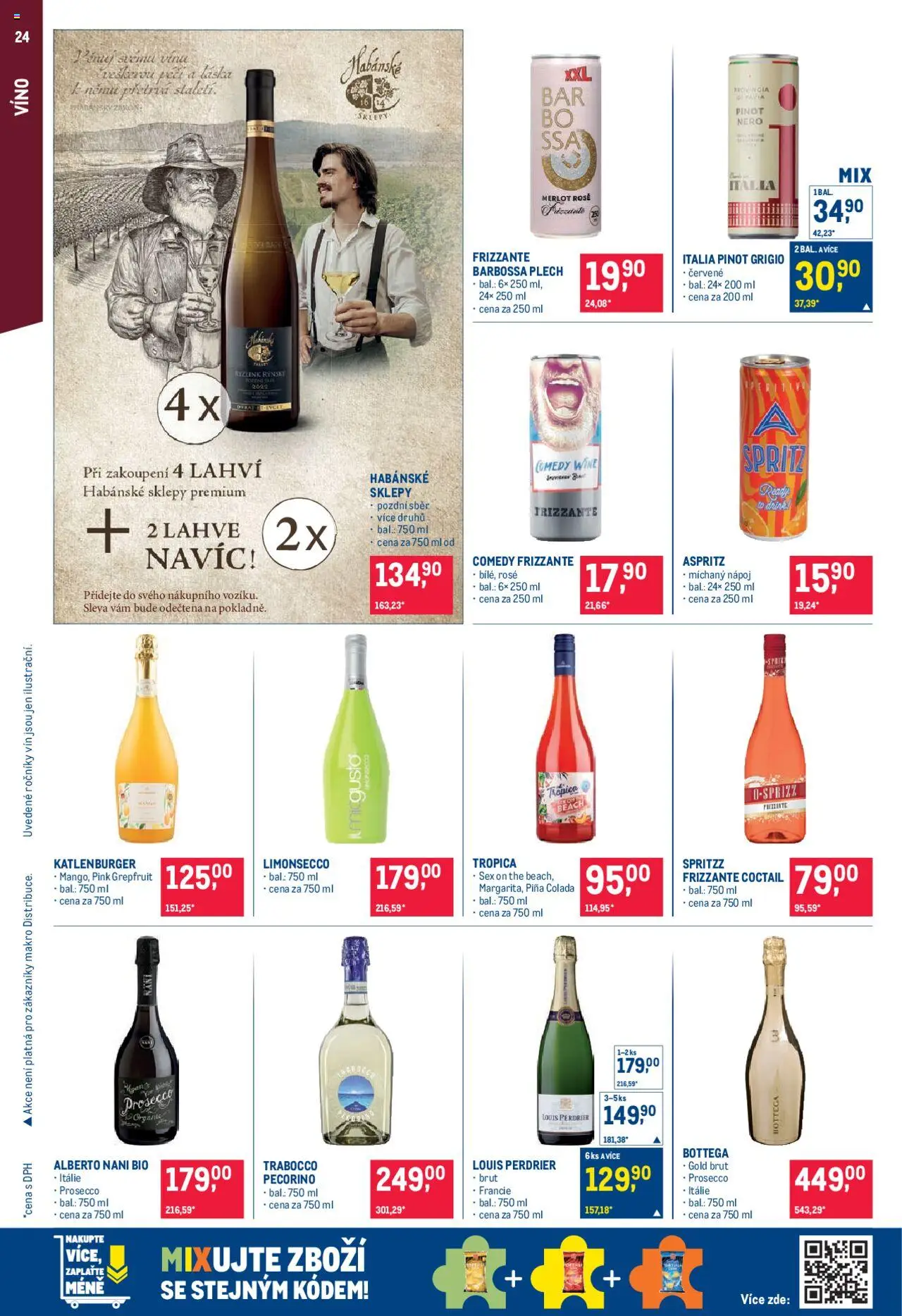Makro leták - Pro milovníky jídla od 10.09.2025 | Strana: 24 | Produkty: Víno, Spritz, Piña colada, Pecorino