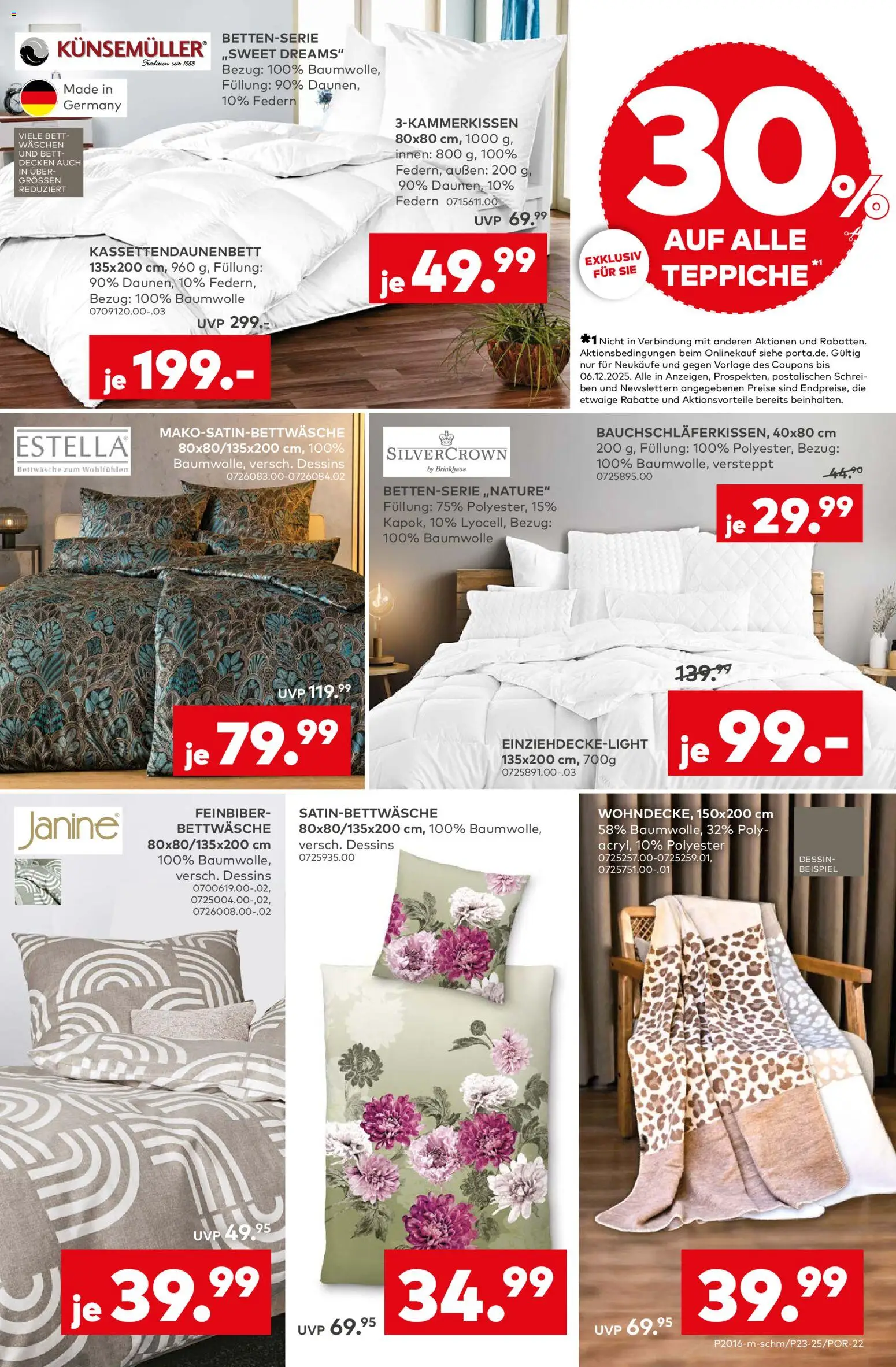 Porta! Prospekt Vorweihnachtszeit Aachen – gültig ab 01.12.2025 | Seite: 15 | Produkte: Bett, Bettwäsche