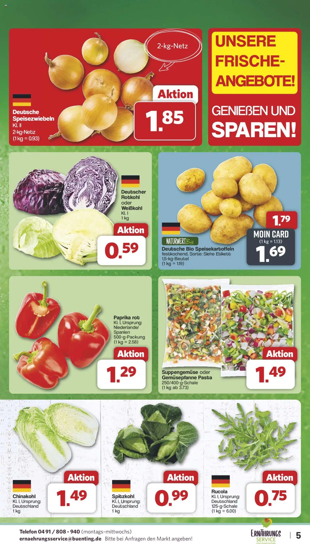 Famila Nordwest Prospekt 	 – gültig ab 15.09.2025 | Seite: 5 | Produkte: Rotkohl, Paprika rot, Rucola, Paprika