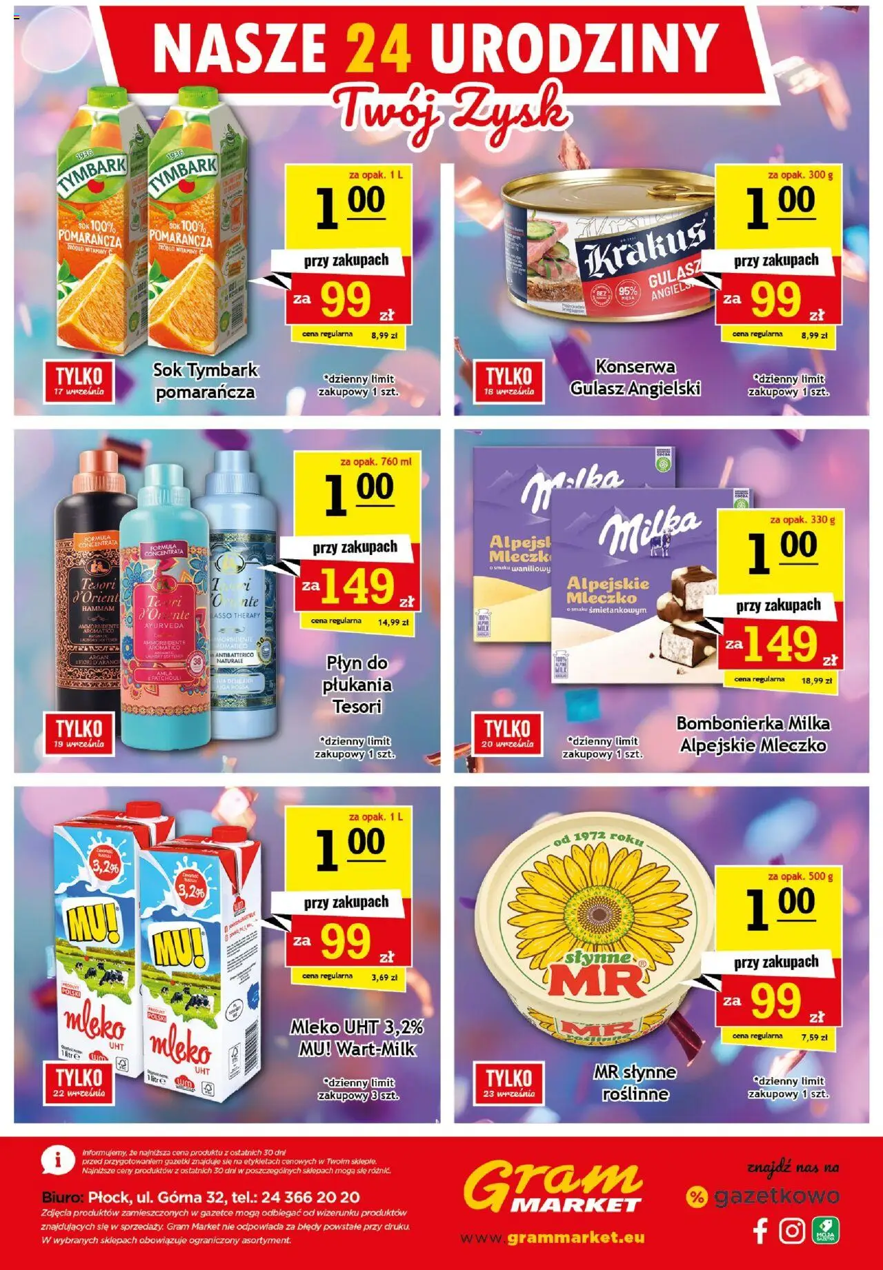 Gram Market Gazetka od 17.09.2025 | Strona: 16 | Produkty: Bombonierka, Gulasz angielski, Mleko, Gulasz