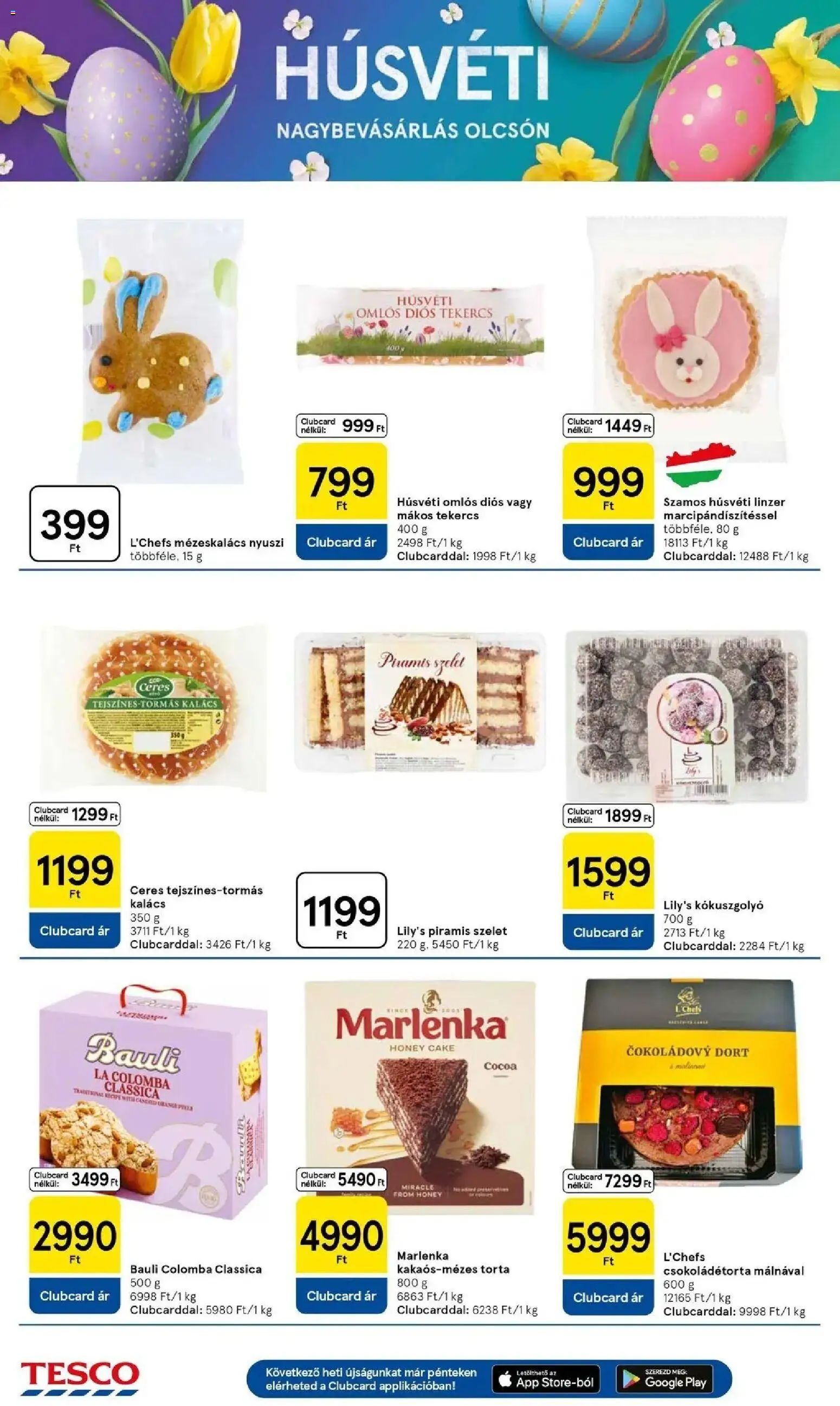 Tesco akciós ujság - amely érvényes a következő dátumtól: 26.03.2026 | Oldal: 8 | Termékek: Torta, Kalács, Mézeskalács, Linzer