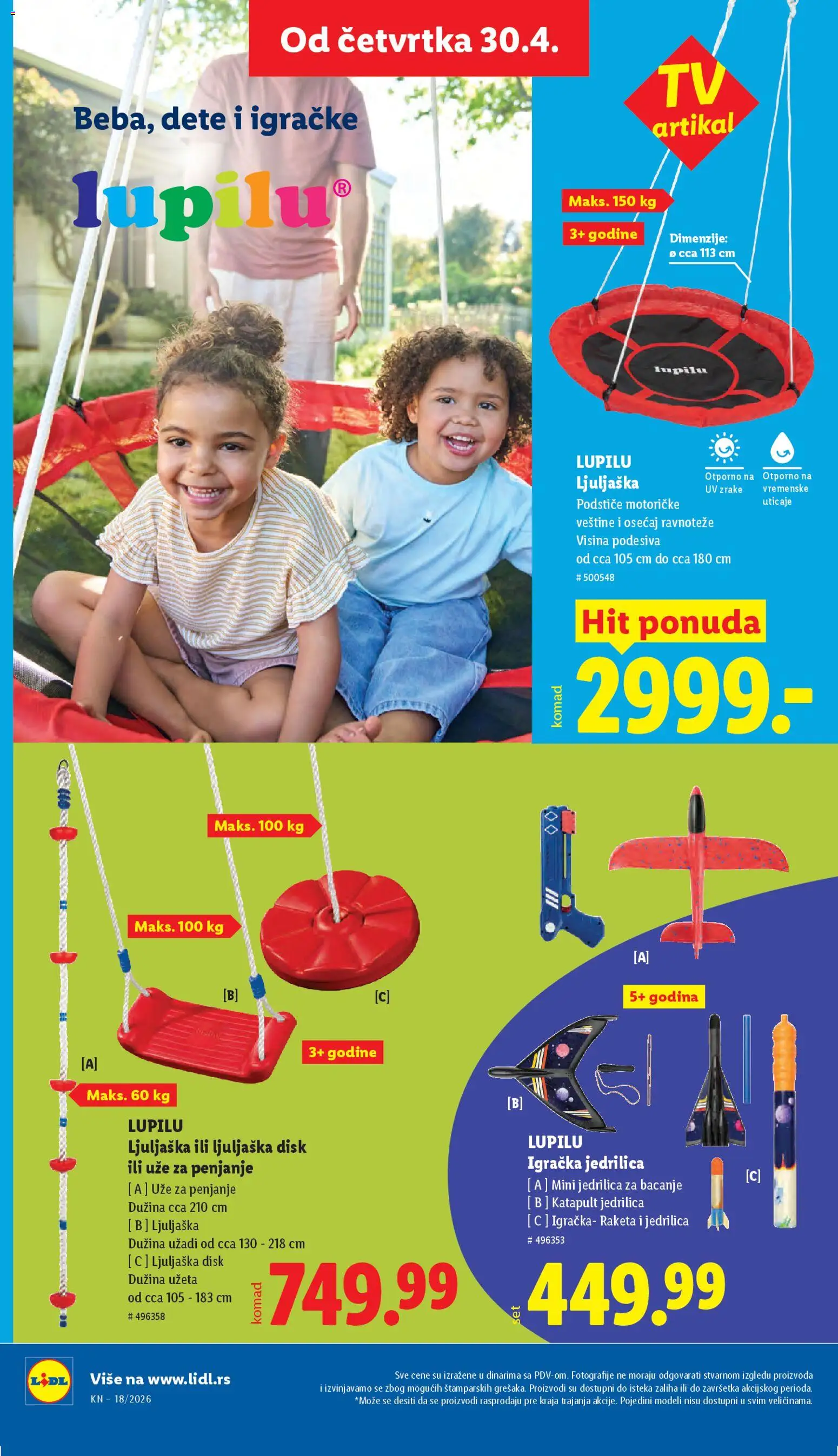 Lidl katalog - važi od 30.04.2026 | Strana: 68 | Proizvode: Disk, Ljuljaška