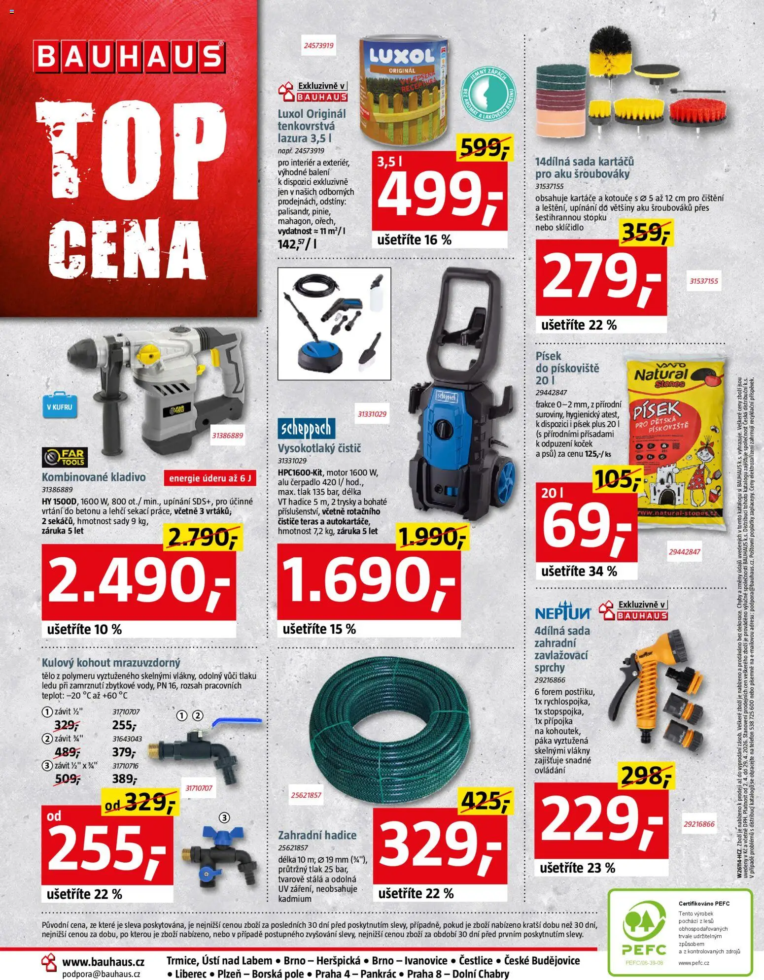 Bauhaus leták od 02.04.2026 | Strana: 40 | Produkty: Pískoviště, Kladivo, Vysokotlaký čistič, Luxol