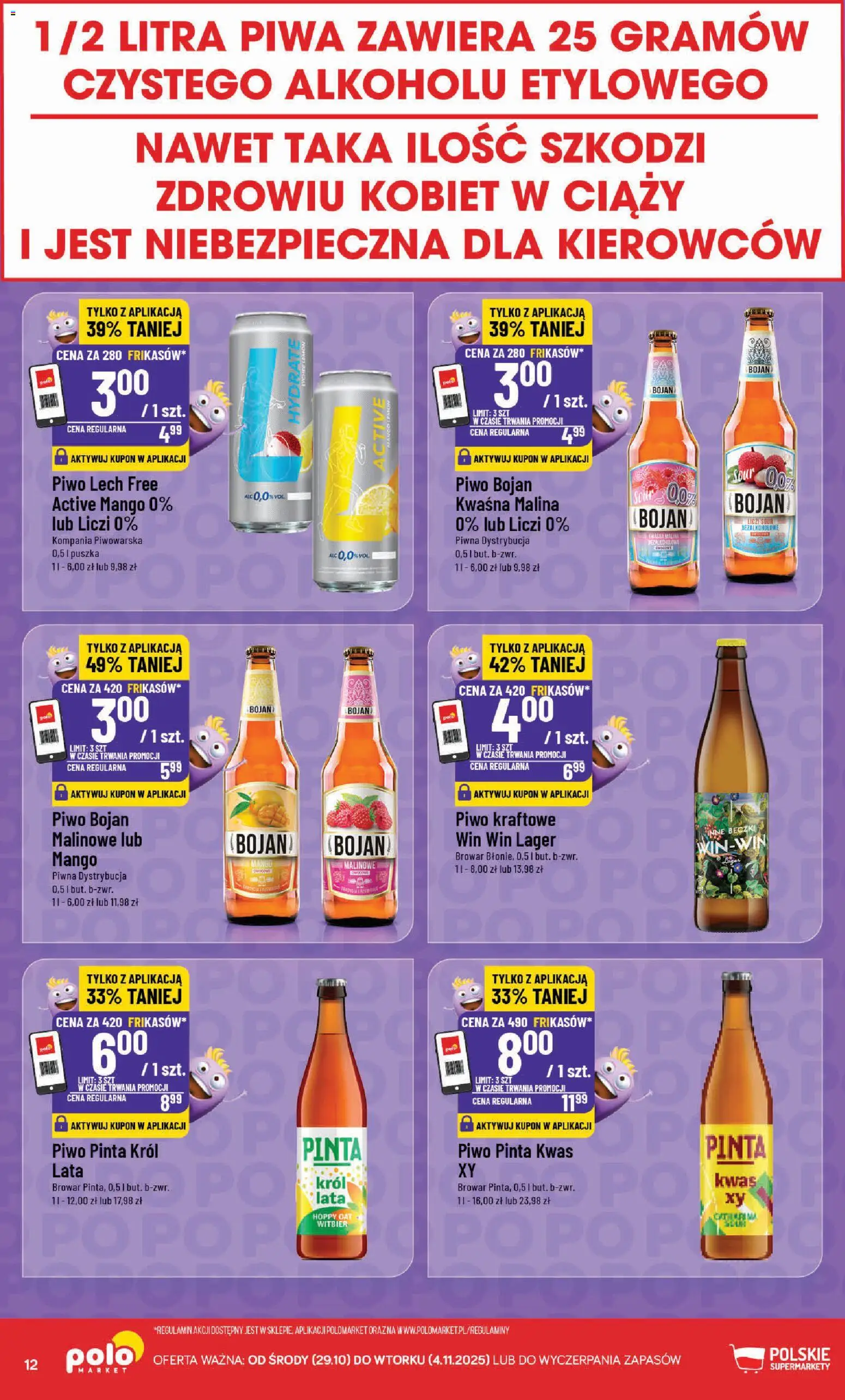POLOmarket Gazetka - Frikasowe Hity od 29.10.2025 | Strona: 12 | Produkty: Mango, Malina, Piwo