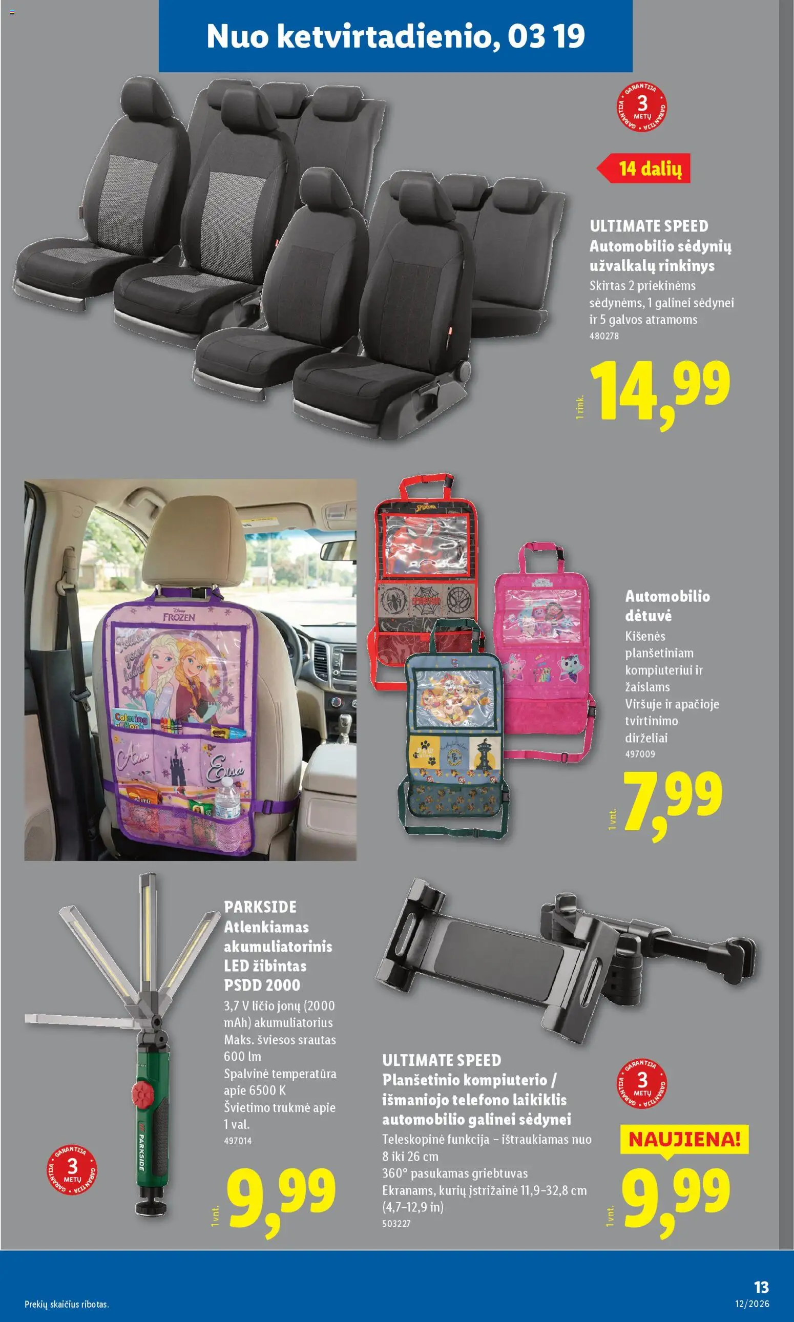 LIDL akcijos nuo 16.03.2026 | Puslapis: 13 | Prekių: Akumuliatorius