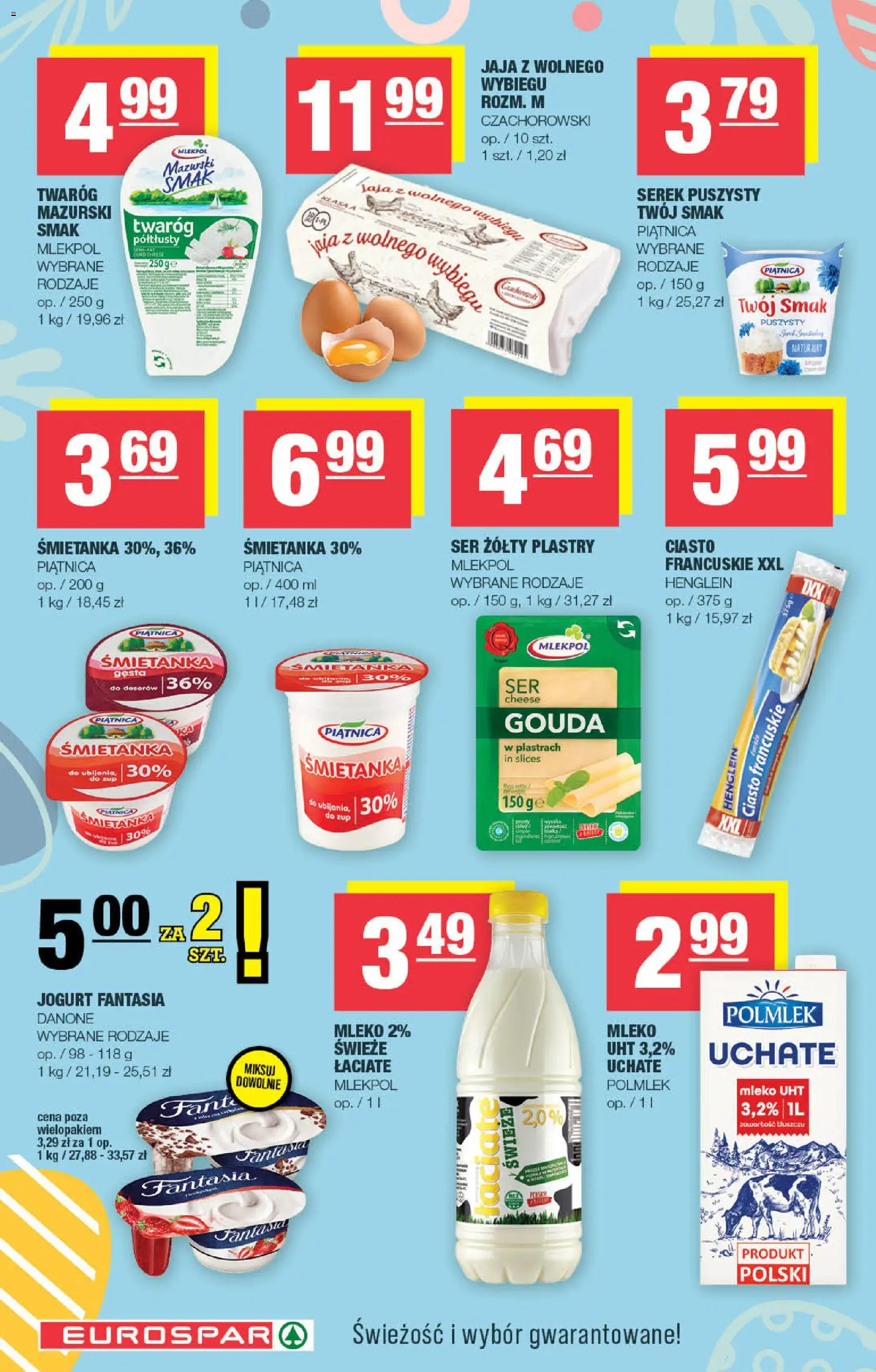 Spar gazetka - Eurospar od 30.03.2026 | Strona: 2 | Produkty: Ser żółty, Mleko, Jogurt, Jaja