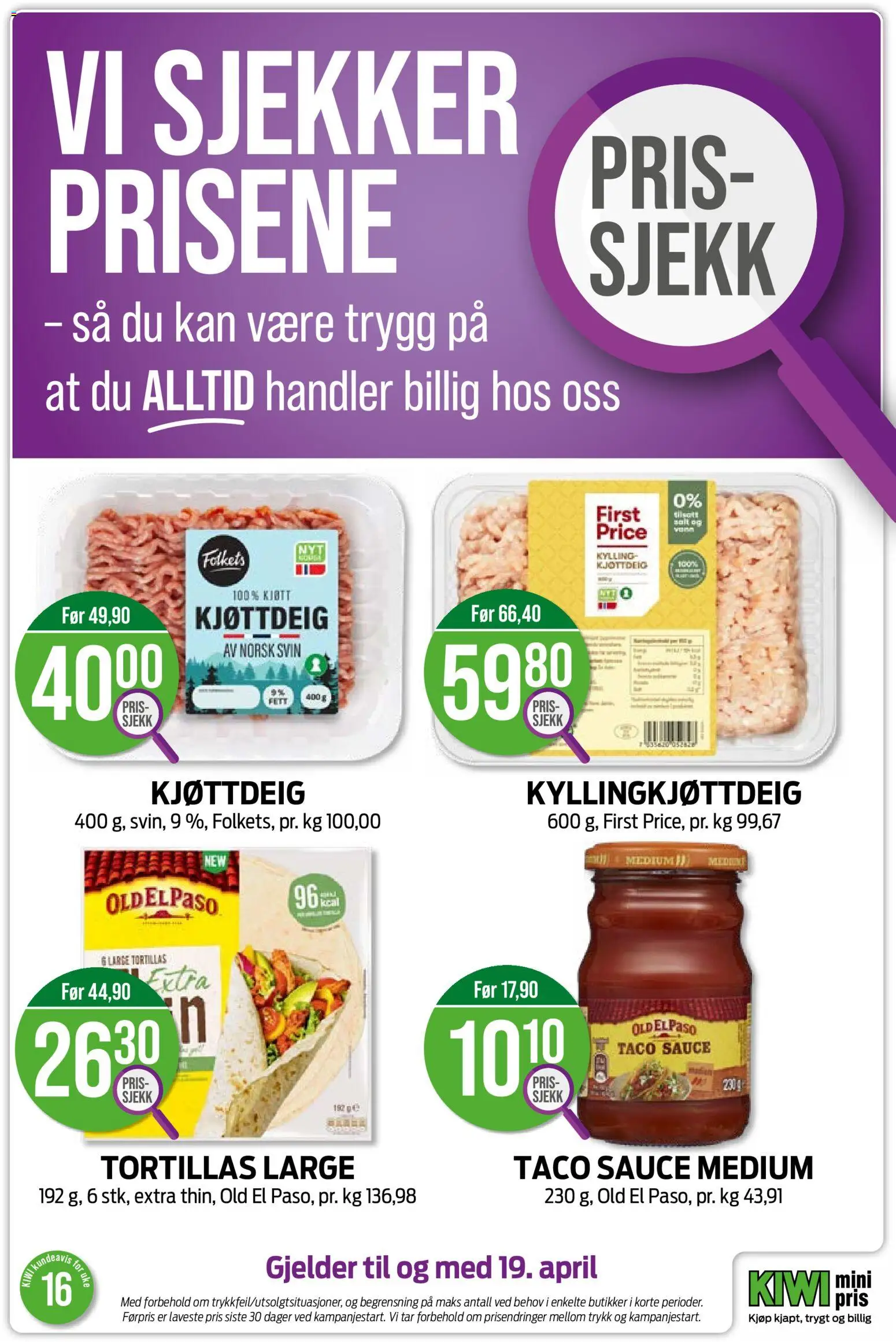 {H1} | Side: 23 | Produkter: Svin, Kiwi, Taco, Kolasås