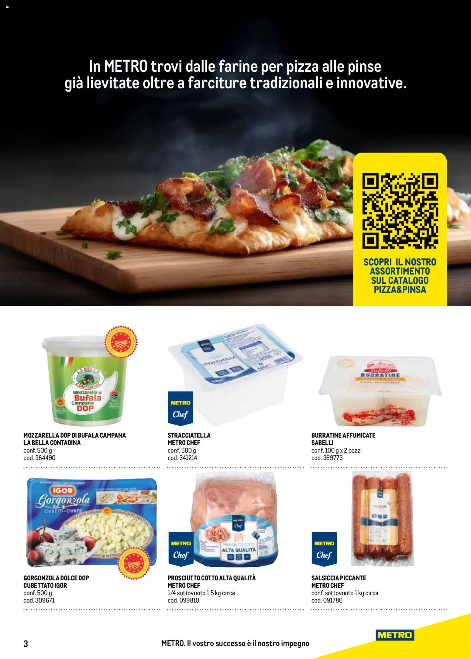 Volantino Metro del 08.01.2026 | Pagina: 3 | Prodotti: Mozzarella, Salsiccia, Gorgonzola, Stracciatella