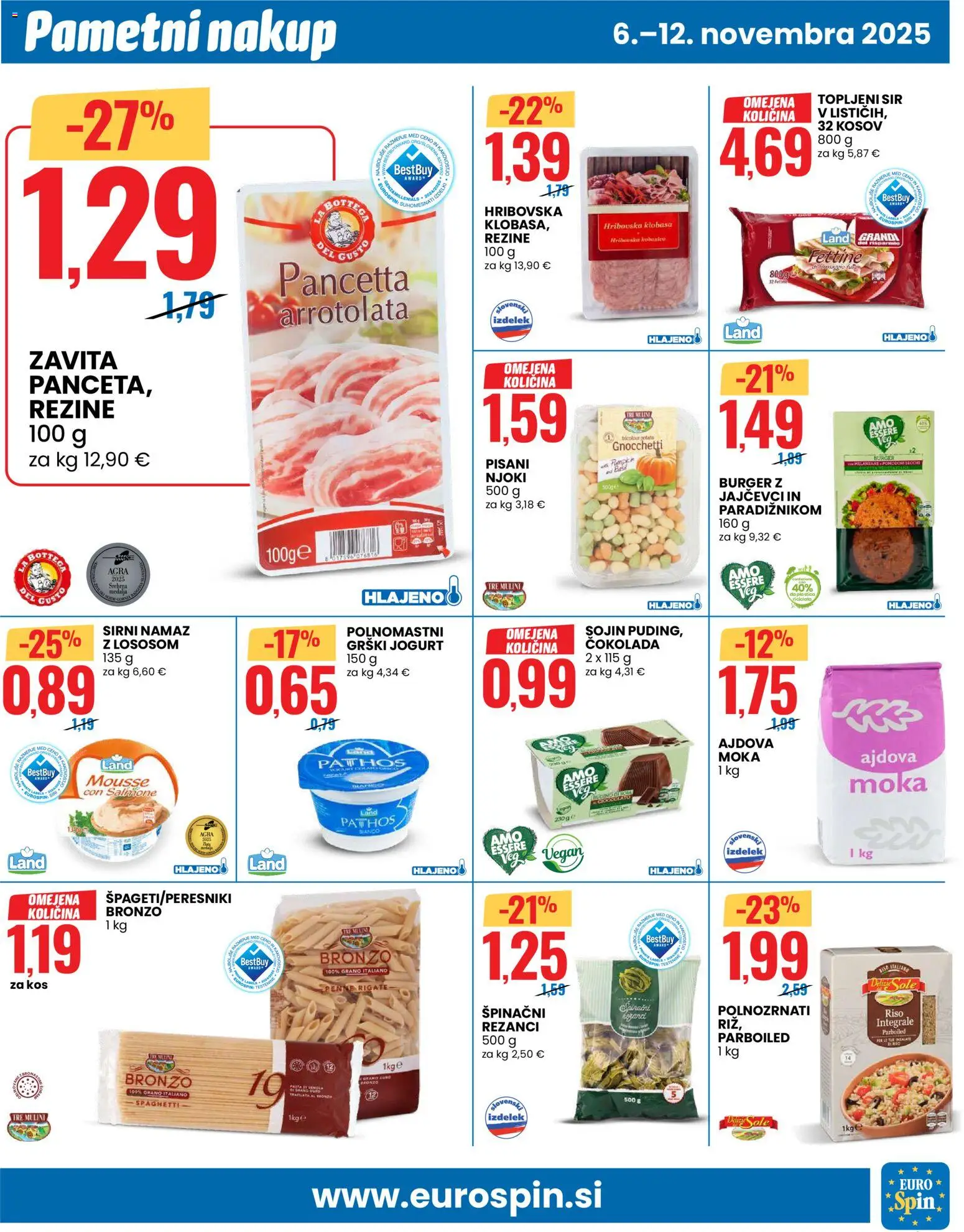 Novi Eurospin katalog ponudbe – veljaven od 06.11.2025 | Stran: 5 | Izdelki: Sirni namaz, Moka, Jogurt, Cokolada